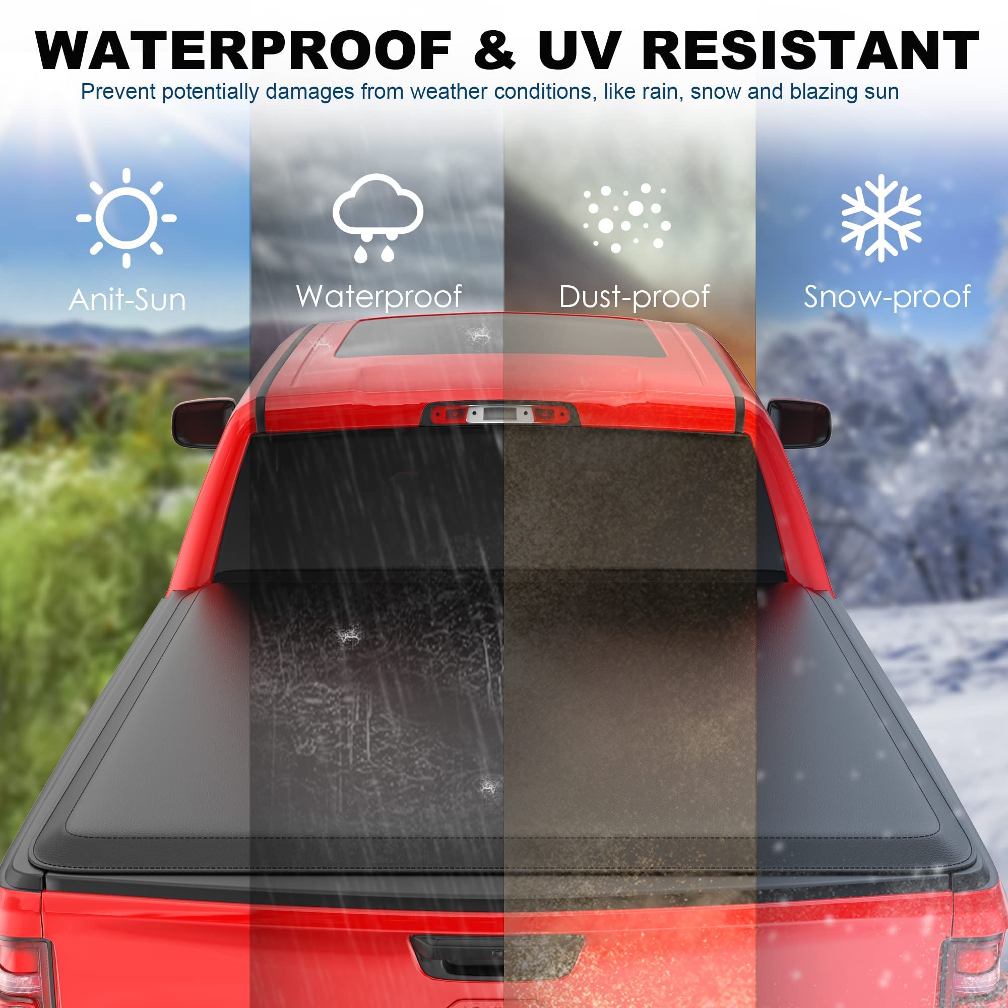 Mostplus Roll-Up Soft Vinyl Truck Bed Tonneau Cover Compatible With 2002-2018 Dodge Ram 1500 2003-2023 Ram 2500 3500 No Rambox O