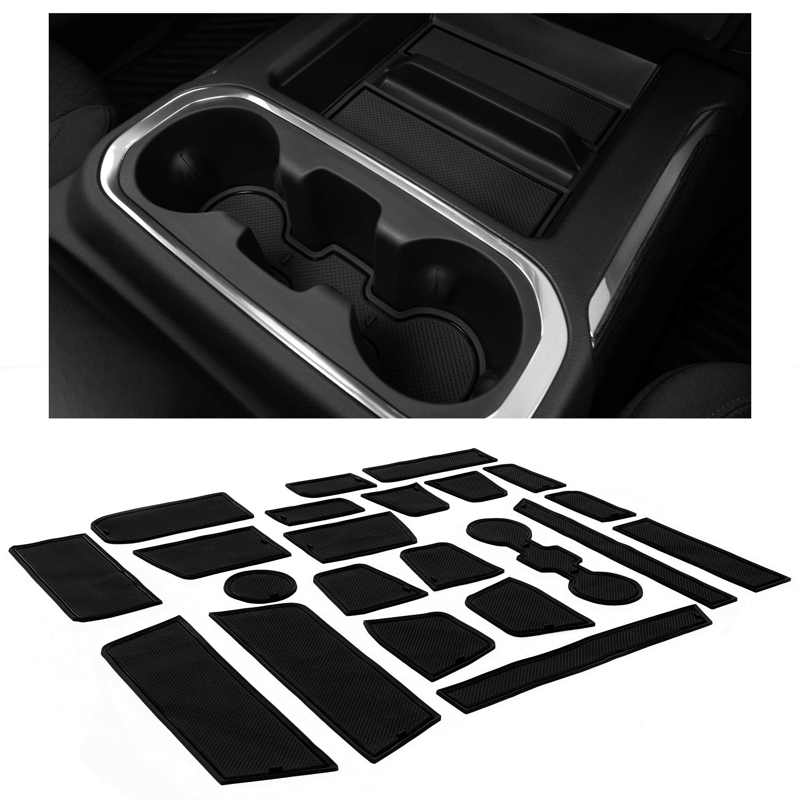 Cupholderhero Fits Chevy Silverado1500 Accessories & Gmc Sierra 2014-2022 Premium Custom Interior Nonslip Antidust Cupholder Ins