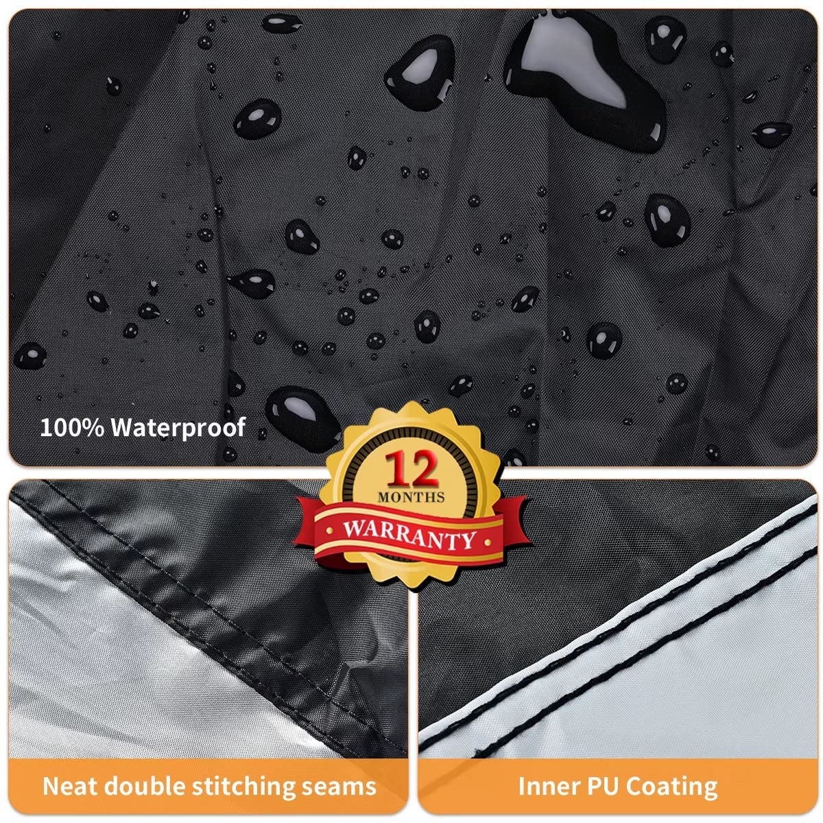 Motorcycle Cover Waterproof Outdoor, Coverado All Weather Protection Motorbike Cover With Lockholes And Night Reflector, Univers