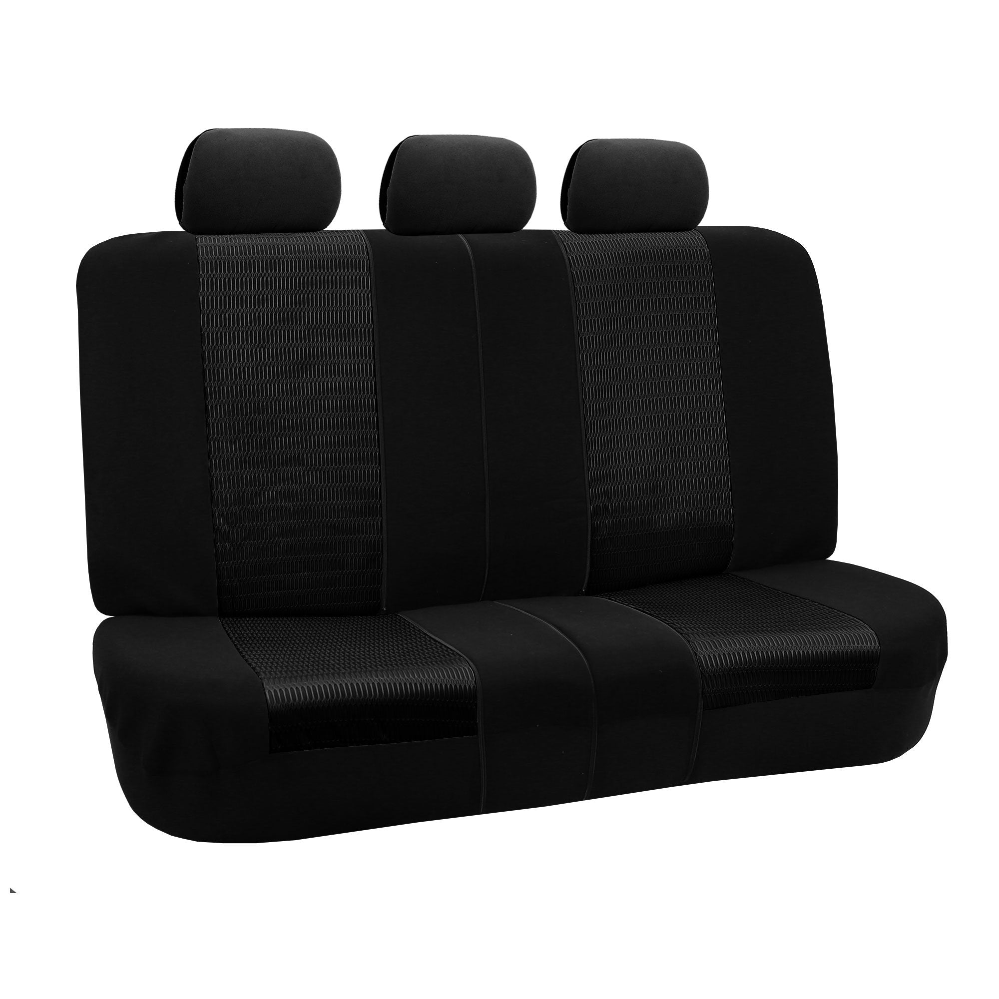 Fh Group Automotive Seat Cover Trendy Elegance For Back Seat Black Car Interior Accessories For Suv, Sedan & Van Universal Fit C