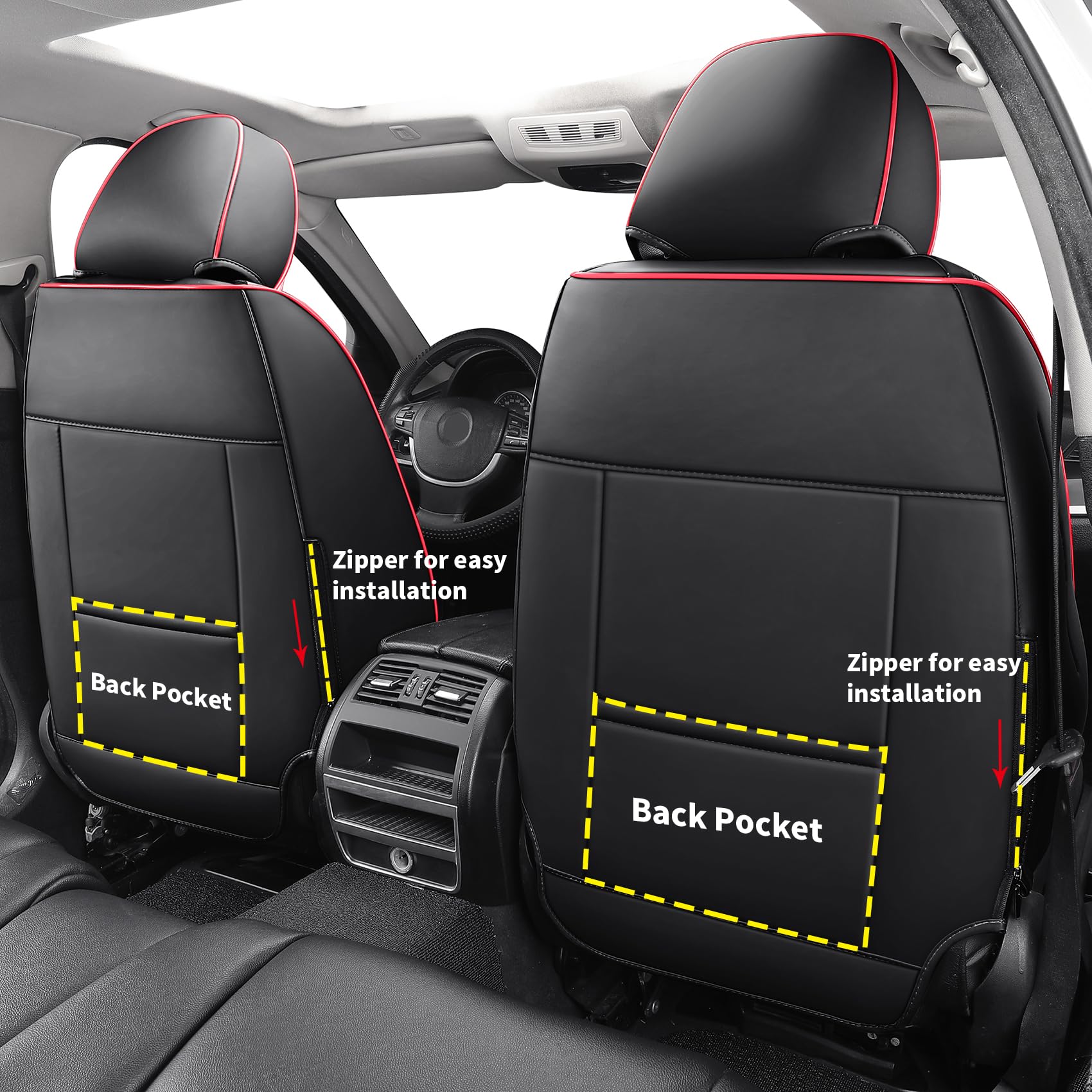 Tomatoman Car Front Seat Covers Compatible with Toyota Rav4 Camry Corolla Tacoma 4runner Highlander Yaris Avalon Crown Chr Matri