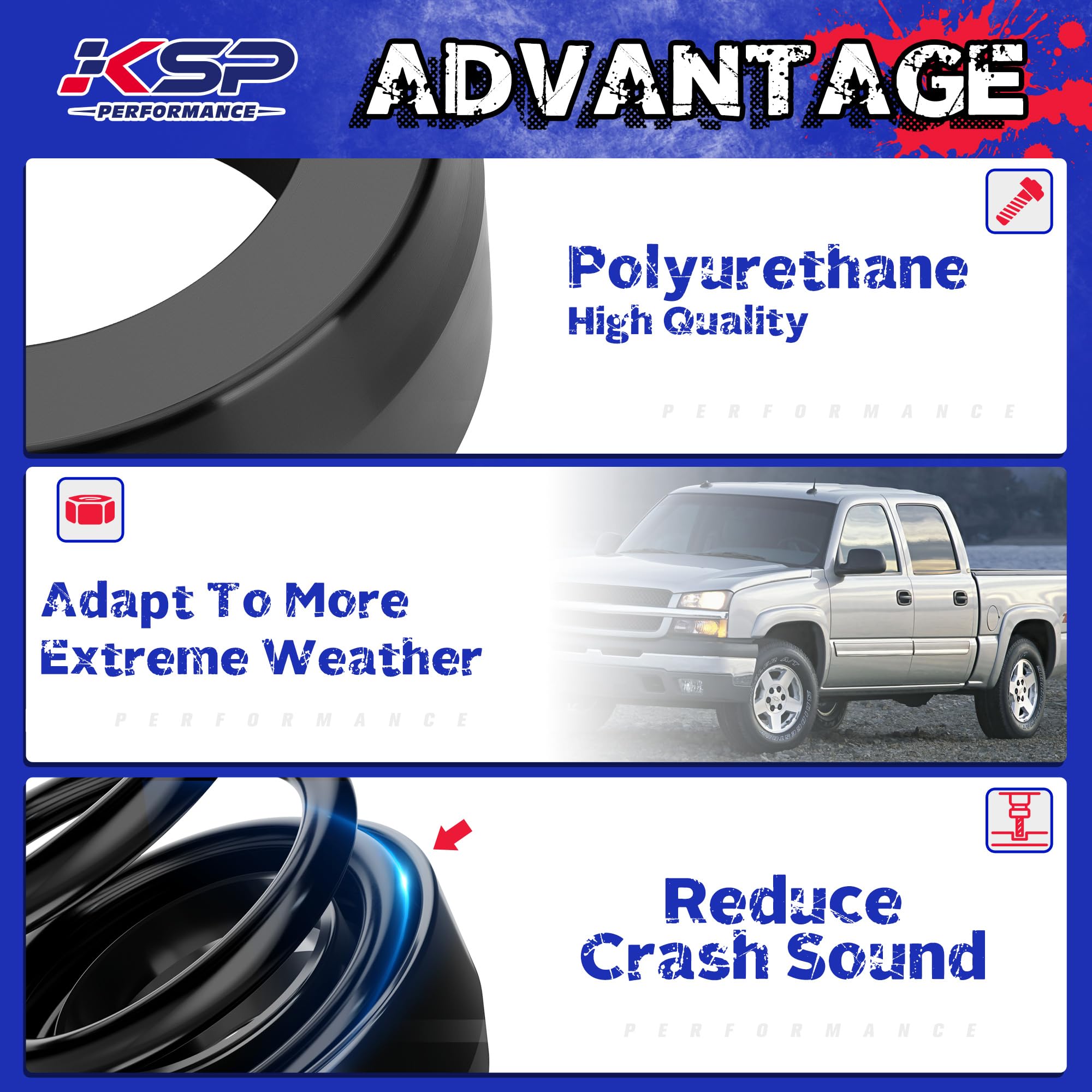 Ksp Lift Kits Set For 1999-2006 Silverado Sierra 1500, 3 ''Front And 2 '' Rear Leveling Kit Compatible With Che-Vy Gmc 2Wd Truck