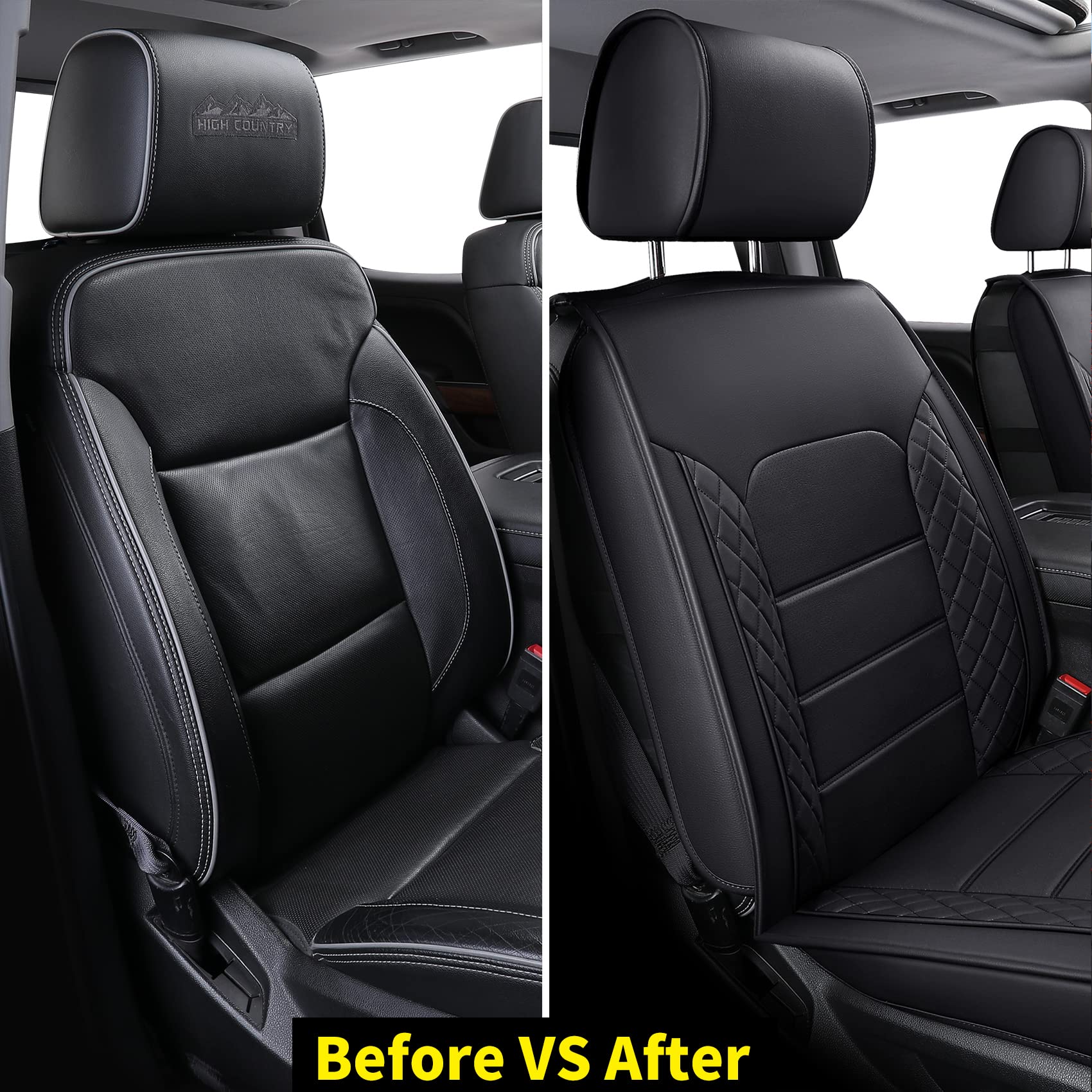 Luckyman Club Chevy Silverado/Sierra Front Seat Cover X04-S3, Fit 2007-2025 1500/2500 Hd/3500 Hd Crew, Regular, Double/Extended