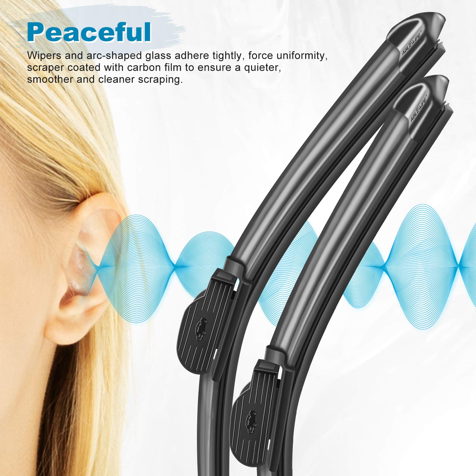 Ablewipe Windshield Wiper Baldes, 17 + 17 Front Window Wiper Blades Model: 18O13B (Set Of 2)