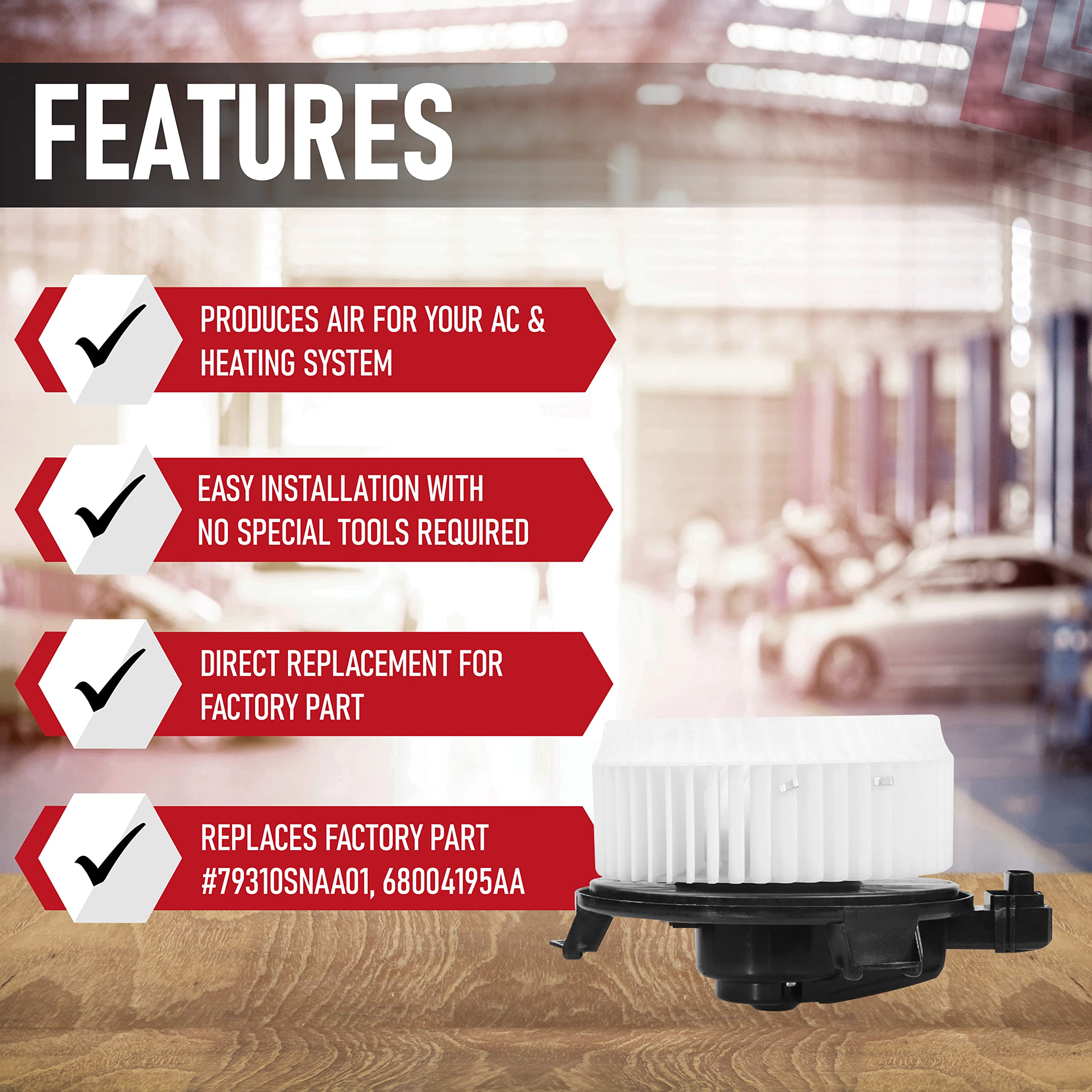 Ac Heater Blower Motor - Compatible With Honda Civic & Jeep Wrangler - Civic 2006, 2007, 2008, 2009, 2010, 2011, Wrangler 2007-2