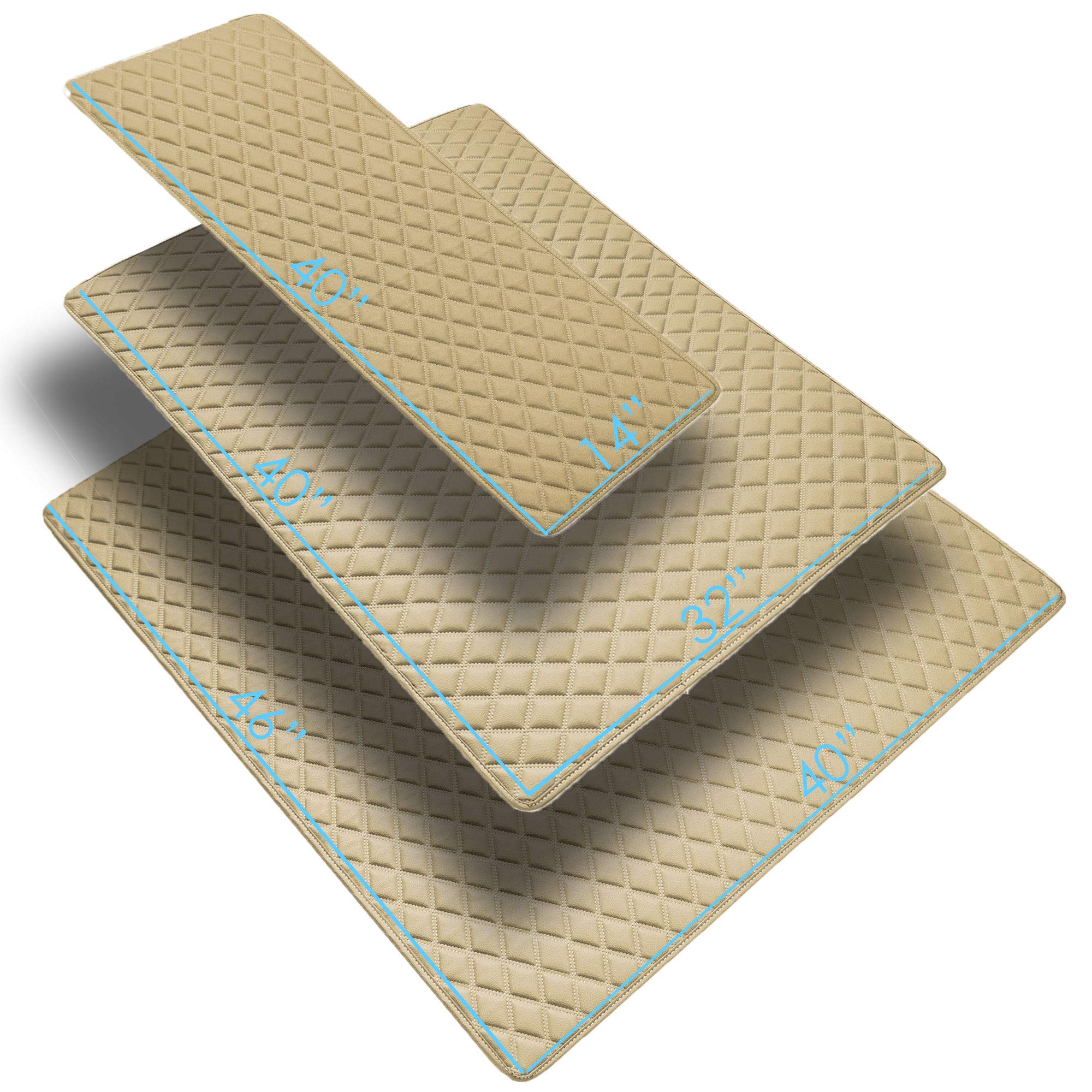Fh Group F16501Beige-14 Deluxe Heavy Duty Faux Leather Diamond Pattern Multi-Purpose Beige Automotive Cargo Liner Fits Most Cars