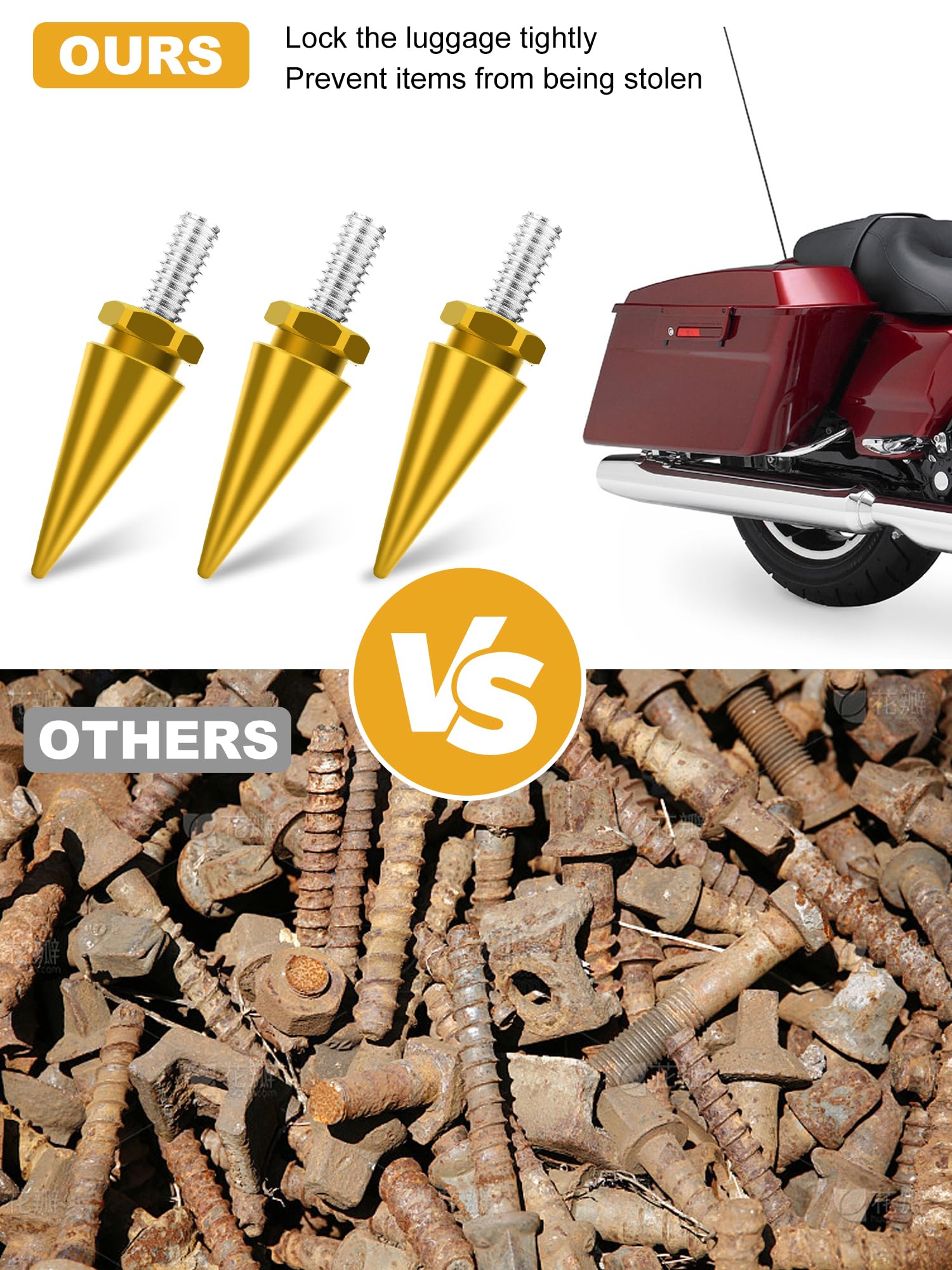 Ailmoto Windshield Bolts Yellow, Fairing Bolts Compatible For Compatible For Harley Davidson 1996-2013 Street Glide, Electra Gli