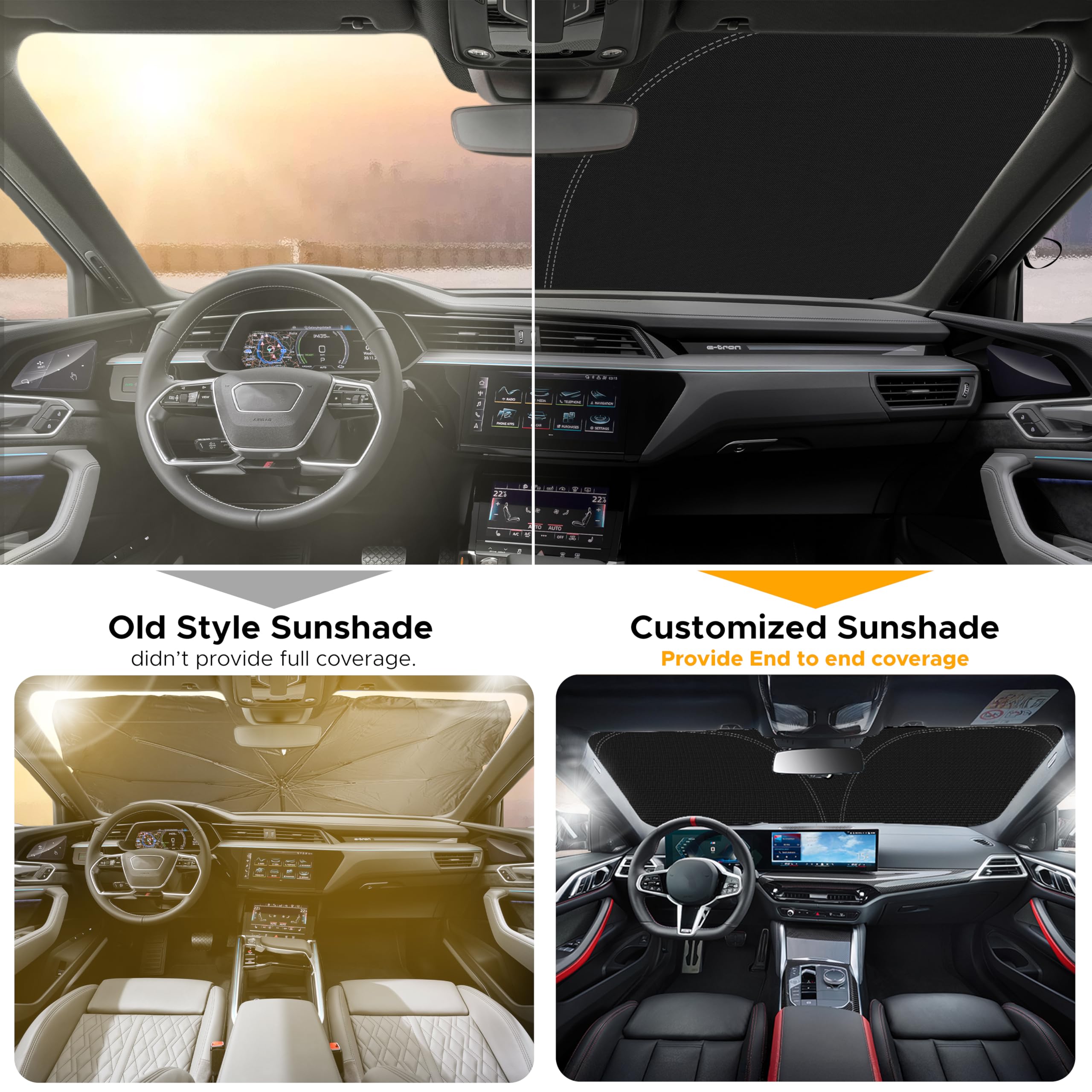 For Corolla 2014-2019 Windshield Sunshade Compatible - Econour 240T Polyester Material Cars Sun Visor Reflector Blocks Uv Rays -