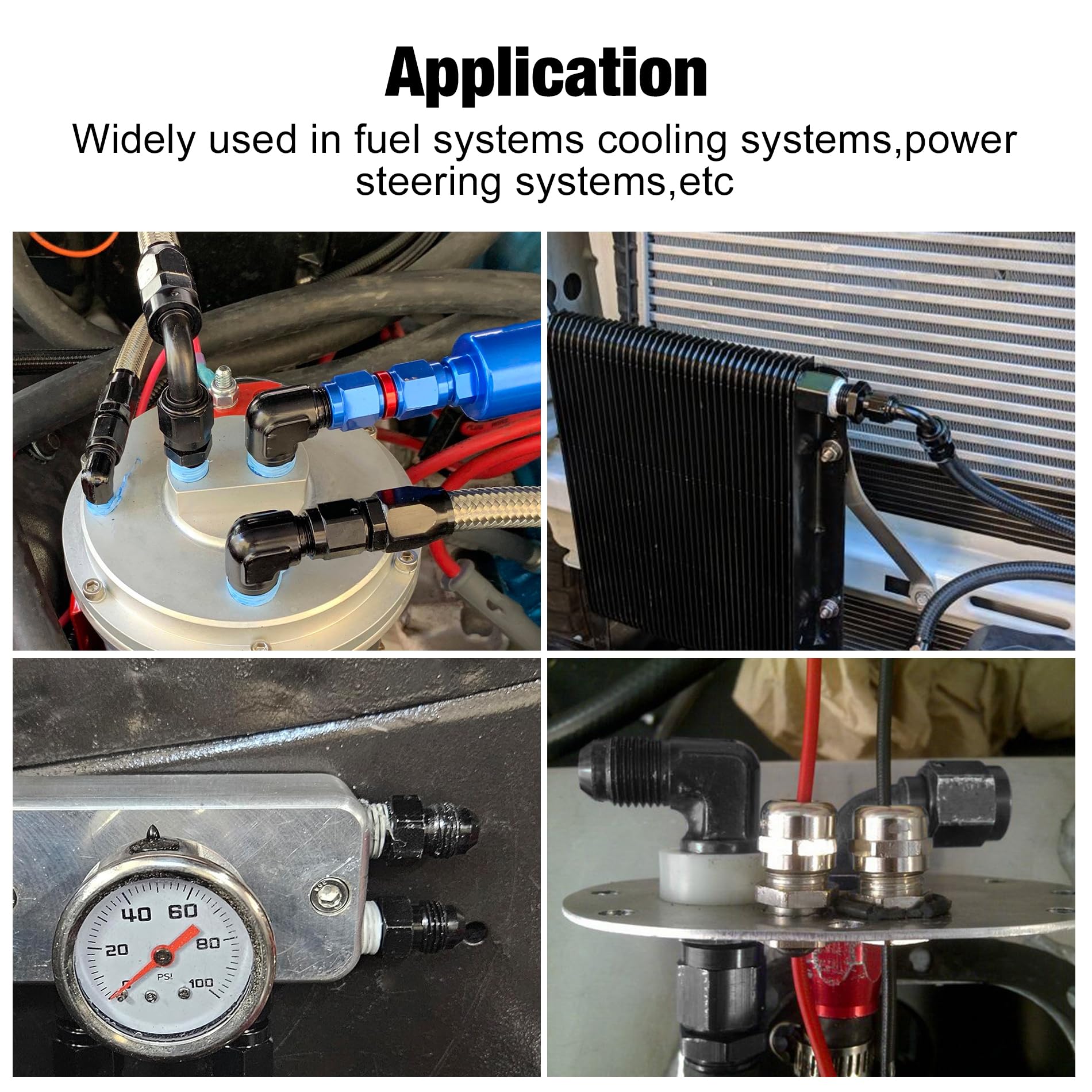 Evil Energy 8An Male Flare To 3/8'' Npt Pipe 45 Degree Fitting Adapter Aluminum Black