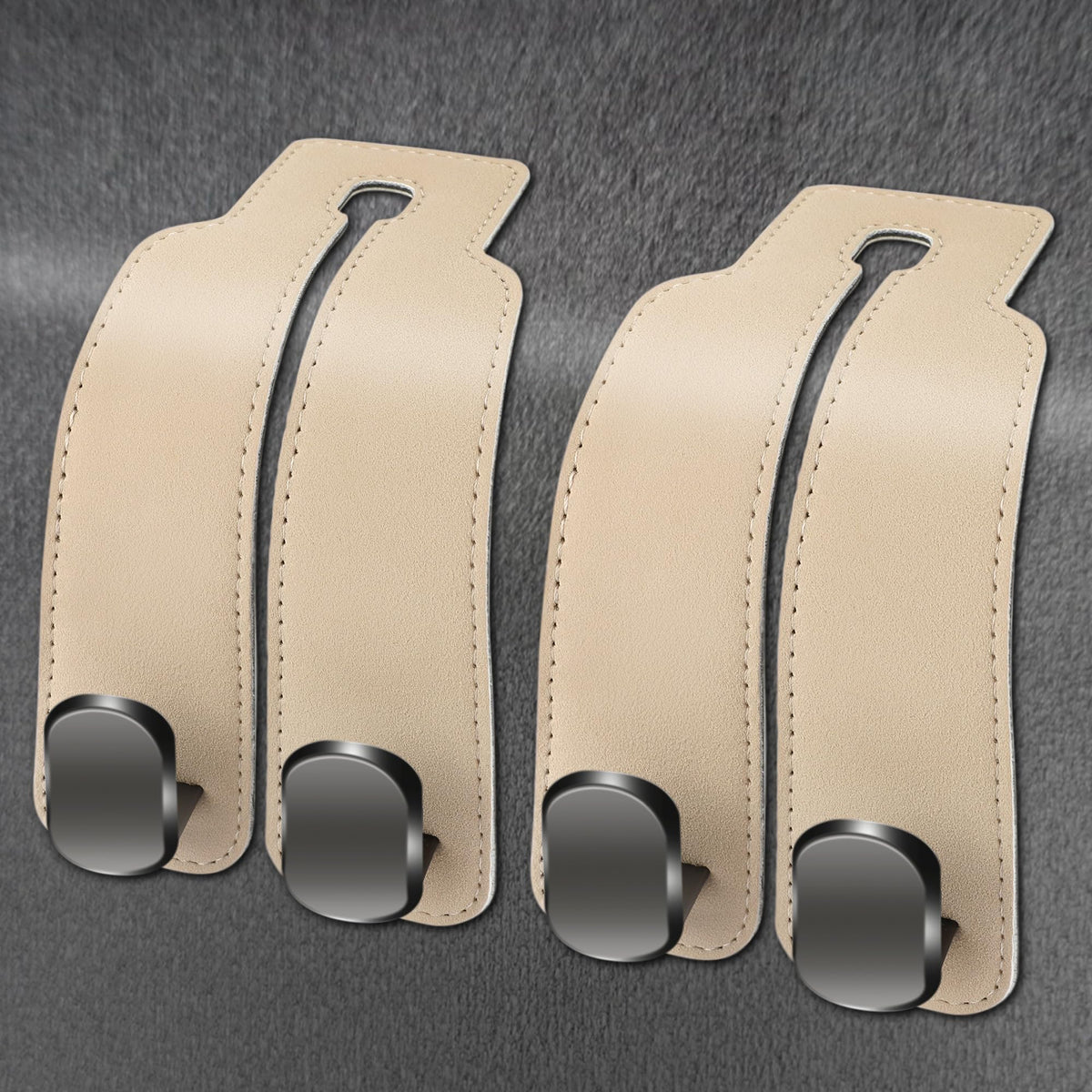 Amelity Car Seat Back Storage Hook, Purse Holder For Car, Car Seat Hooks For Purses And Bags, Car Seat Hooks For Headrest (Beige