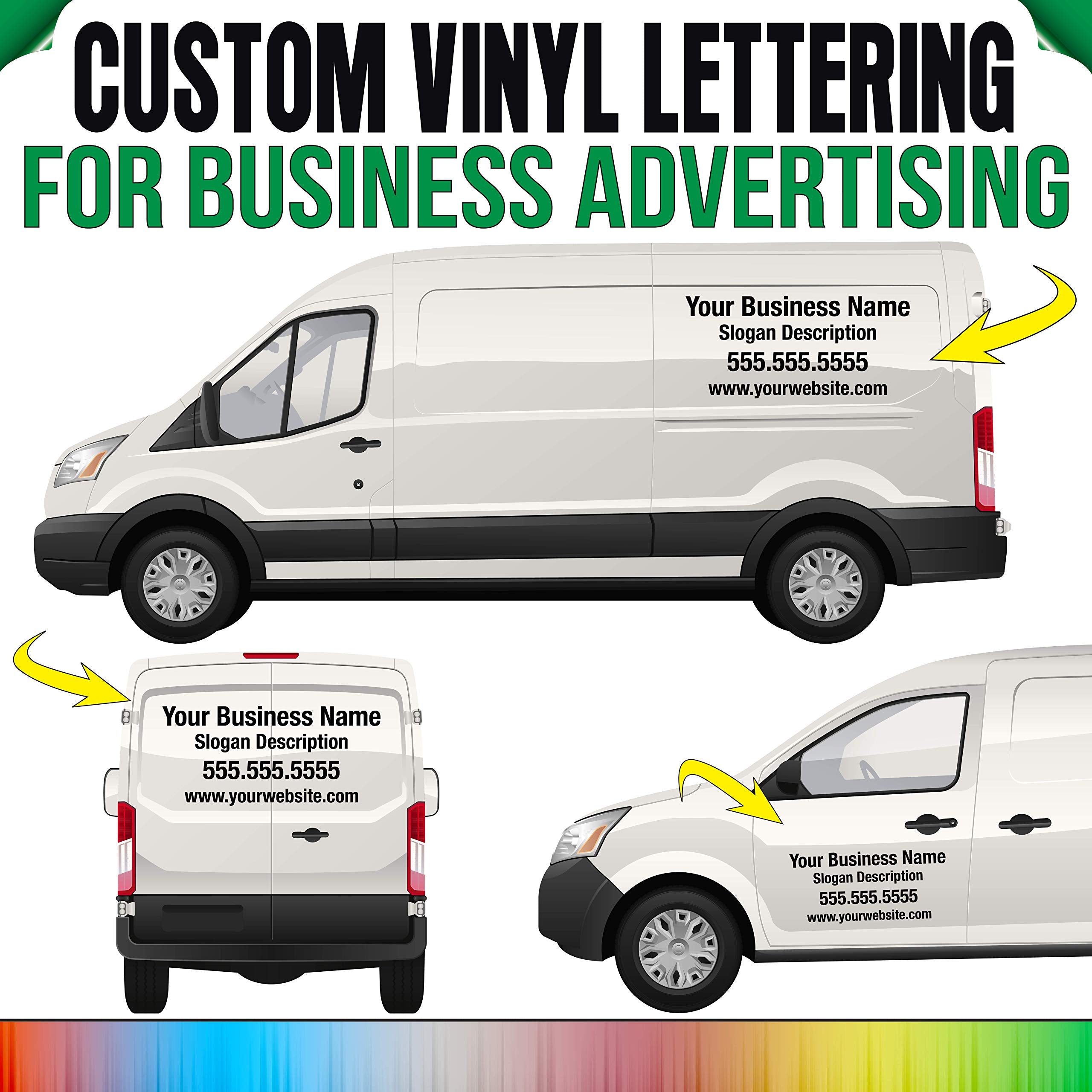 Rapid Vinyl Business Name, Info, Slogan Decal Custom Vinyl Lettering Sticker Auto Car Window, Business Glass, Truck, Doors, Trai
