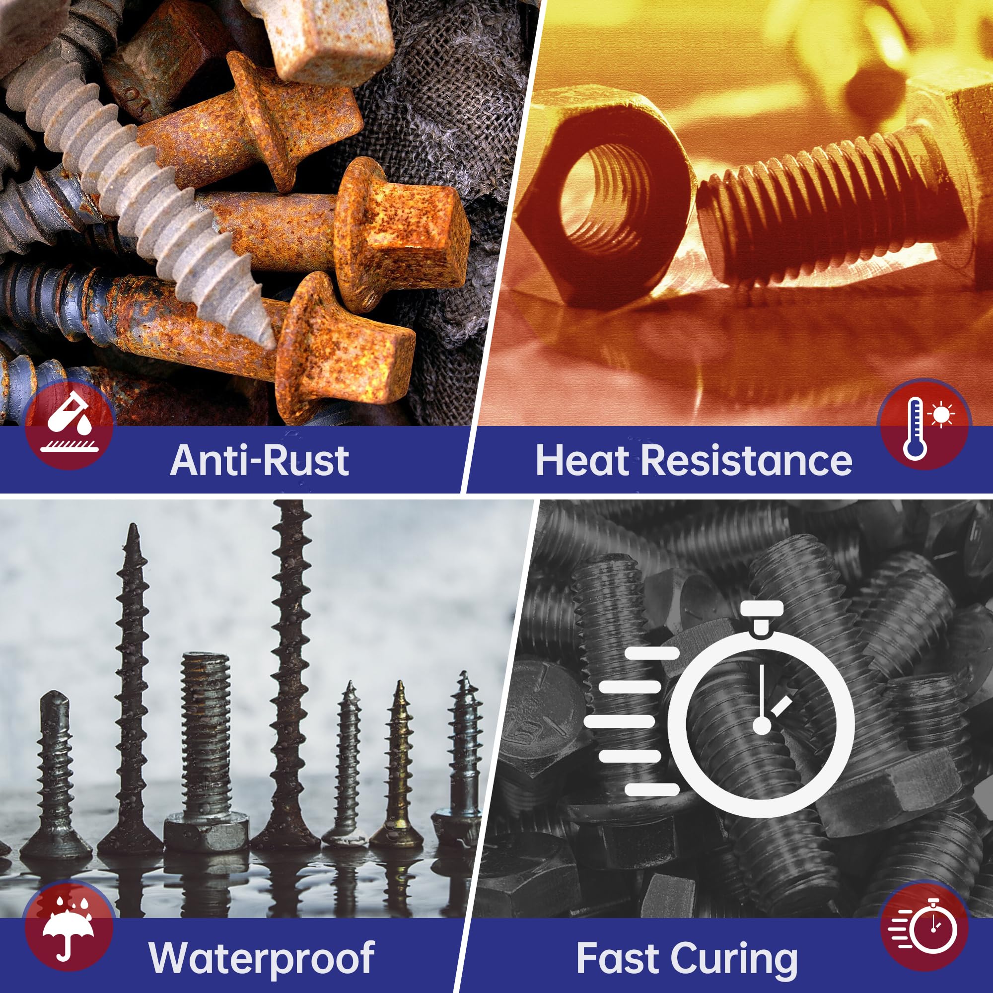 Epasun 50Ml Threadlocker Red 271, Thread Lock Strong Strength Lock Tight For Nuts, Bolts, Fasteners, And Metals To Prevent Loose