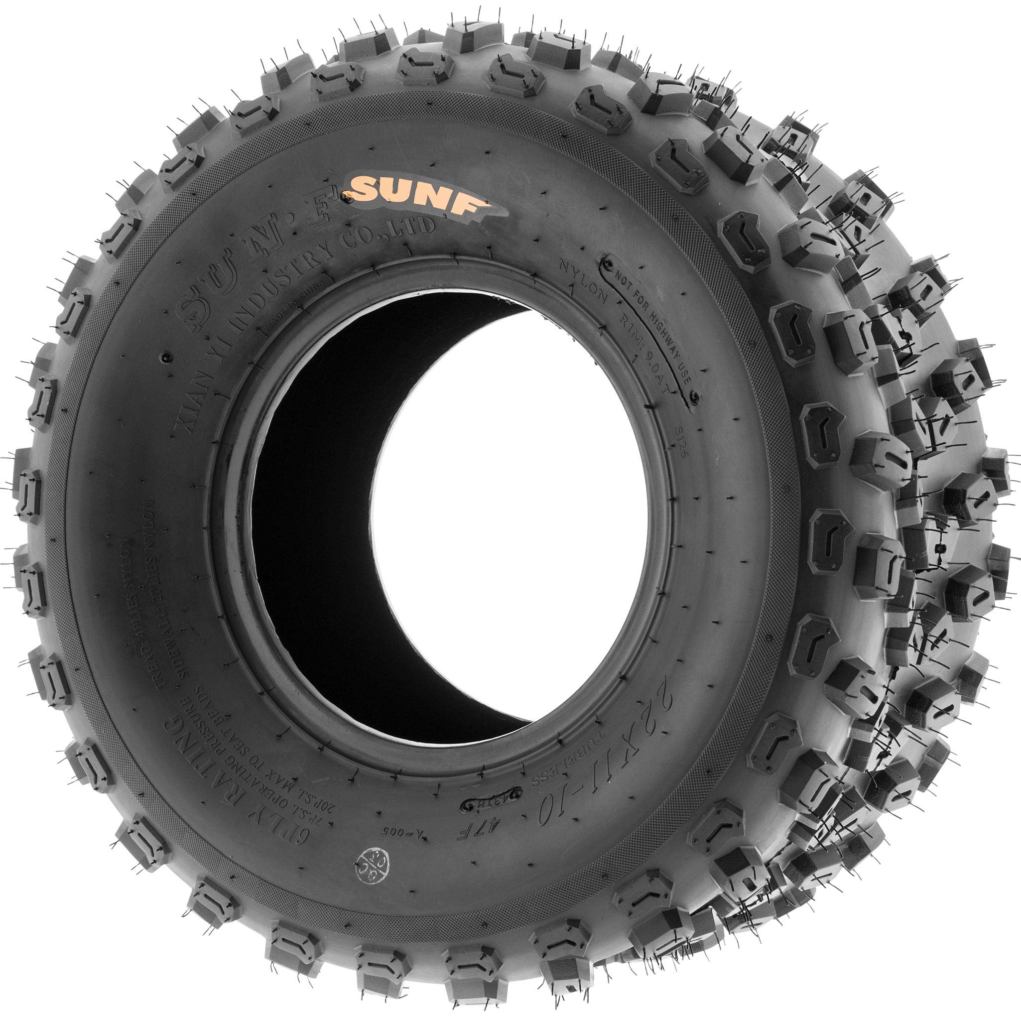 SunF 22x11-10 ATV UTV Tire 22x11x10 Dimple Knobby 6 PR A005 - PAIR of 2