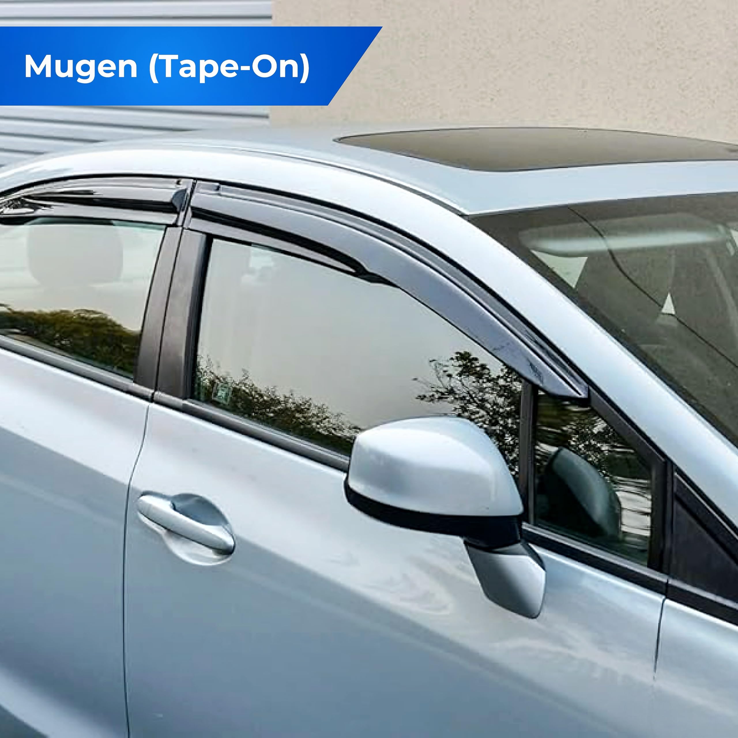 Kpy Window Visor Compatible With Mazda 3 Hatchback 2004-2009, 4Pc Rain Guard Side Window Vent Deflectors Tape-On Mugen Style, 20