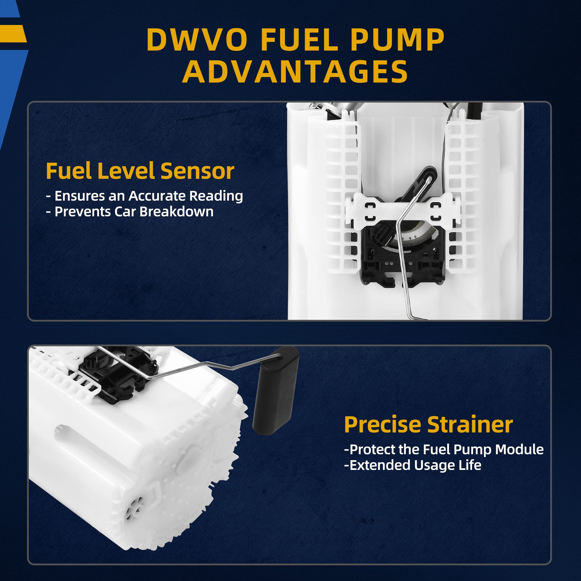Dwvo Fuel Pump Compatible With 2011-2016 Chrysler Town/Country, 2011-2019 Dodge Grand Caravan, 2012-2015 Ram C/V, 2011-2014 Volk