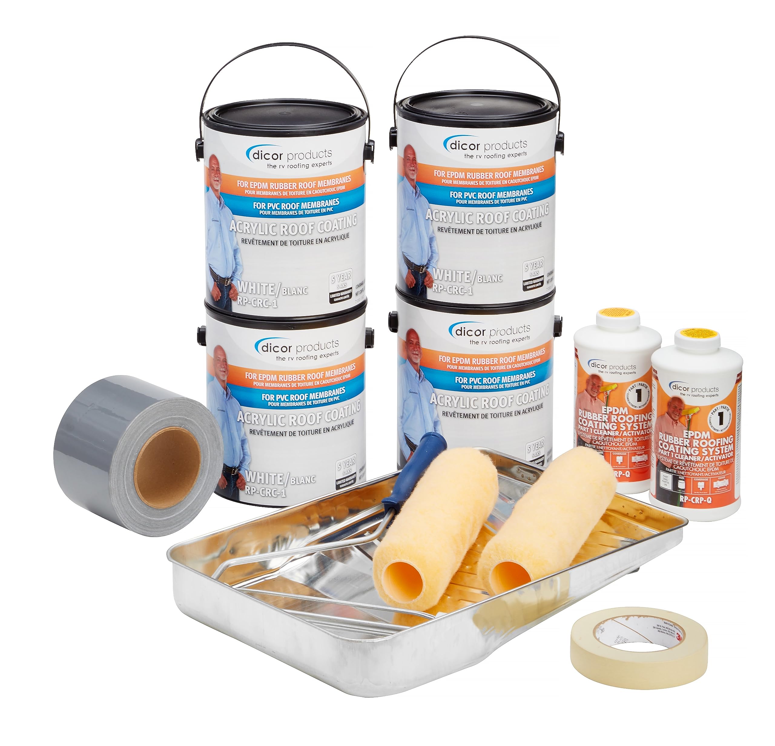 Dicor Rp-Rrk-30 Rv Roof Renew Kit - Epdm Rubber Roof Coating System