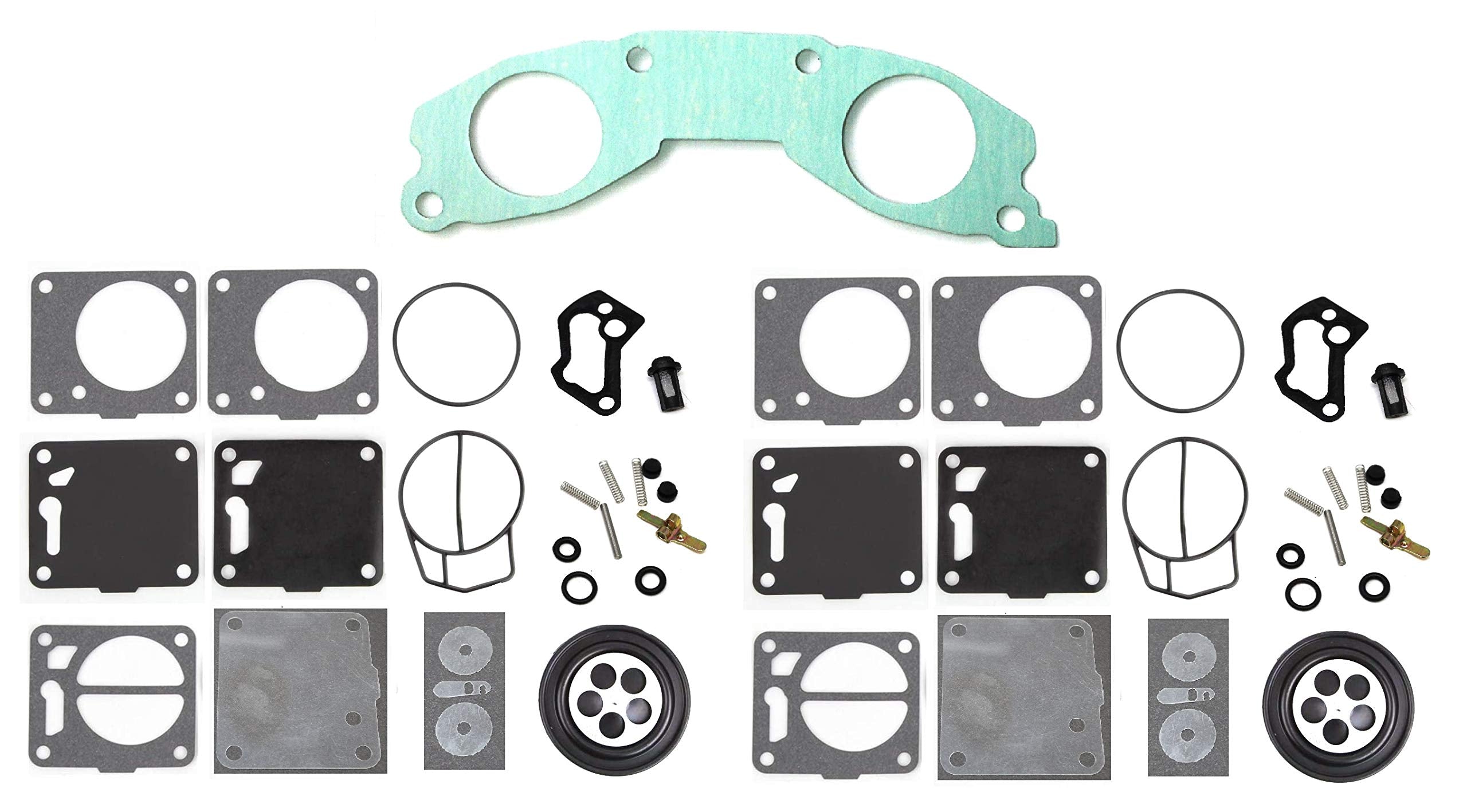 Aftermarket Mikuni Dual Carb Rebuild Kit with Base Gasket 62T-13556-00-00 Compatible with Yamaha Super Jet 700 Wave Raider