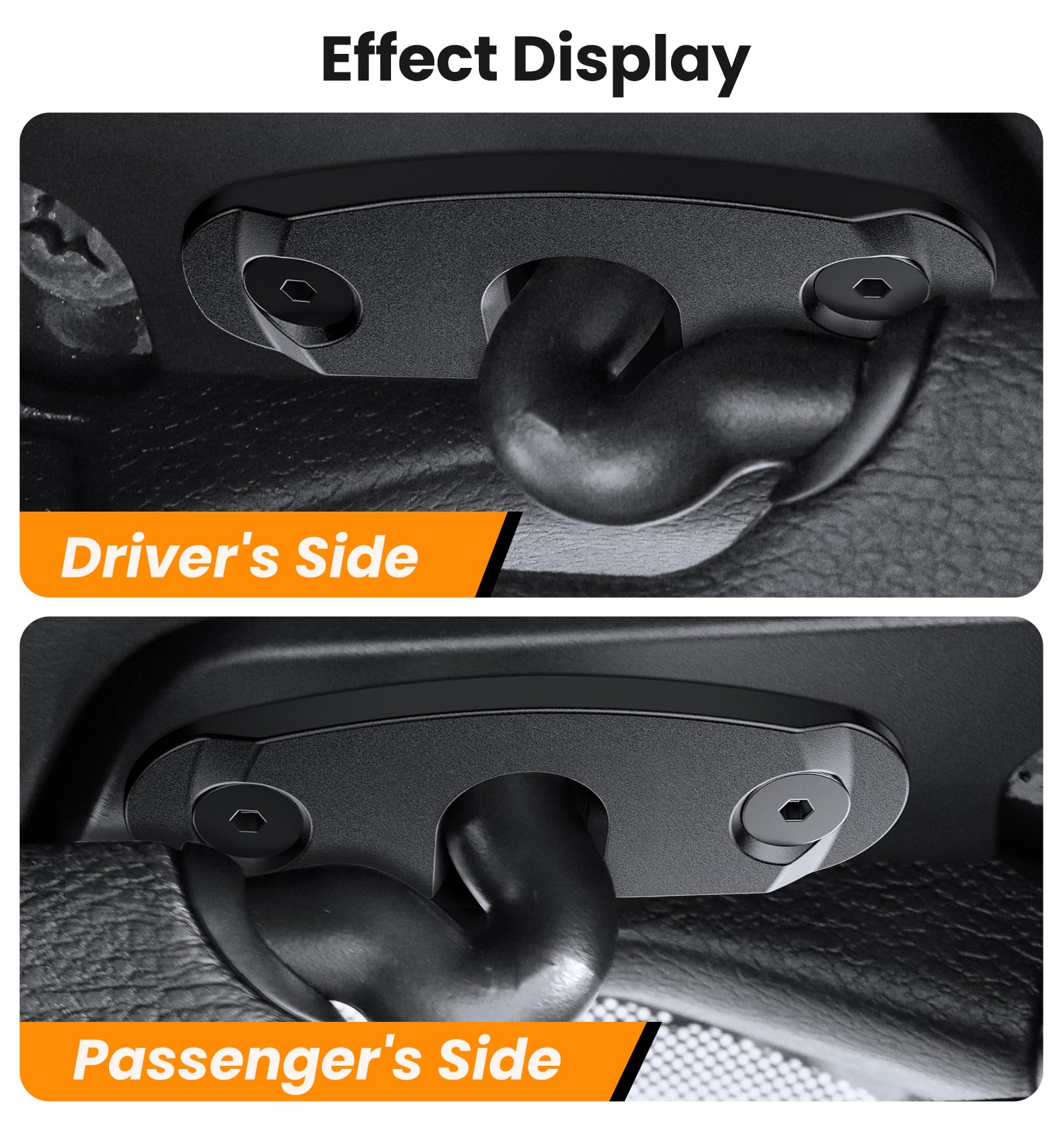 Upgrade Aluminum Alloy Sun Visor Repair Kit Heavy Duty Visor Mounting Clips Compatible with Jeep Wrangler JK JKU 2018/ Wrangler