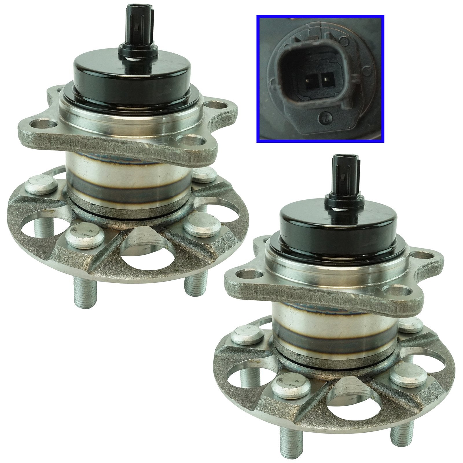Trq Rear Wheel Hub Bearings Assembly Set Compatible With 2010-2015 Toyota Prius 2012-2015 Prius Plug-In