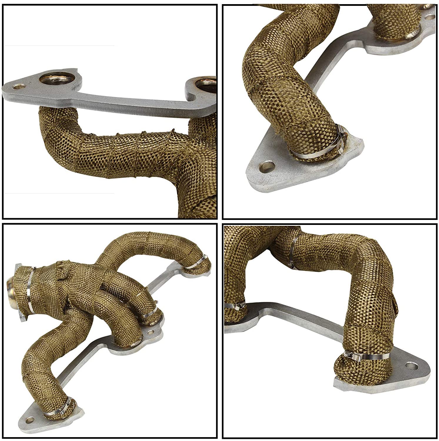 SUPERFASTRACING 2 Lava Titanium Basalt Exhaust Heat Wrap Roll, 50 Ft for Motorcycle Manifold Pipe with Stainless Ties