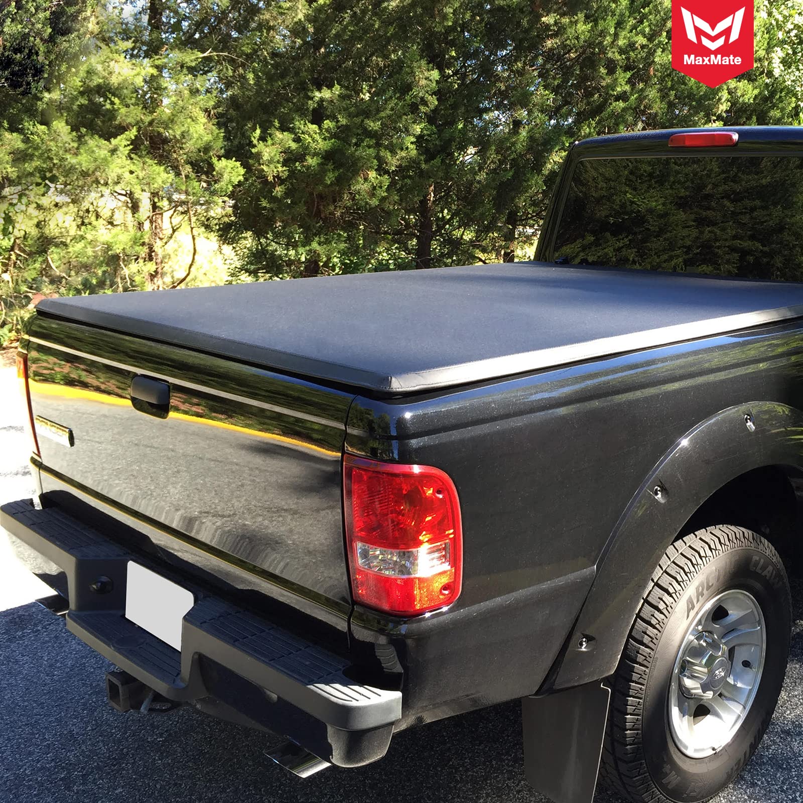 Maxmate Soft Tri-Fold Truck Bed Tonneau Cover Compatible With 1982-2013 Ford Ranger; 1994-2010 Mazda B-Series | Fleetside 6' (73