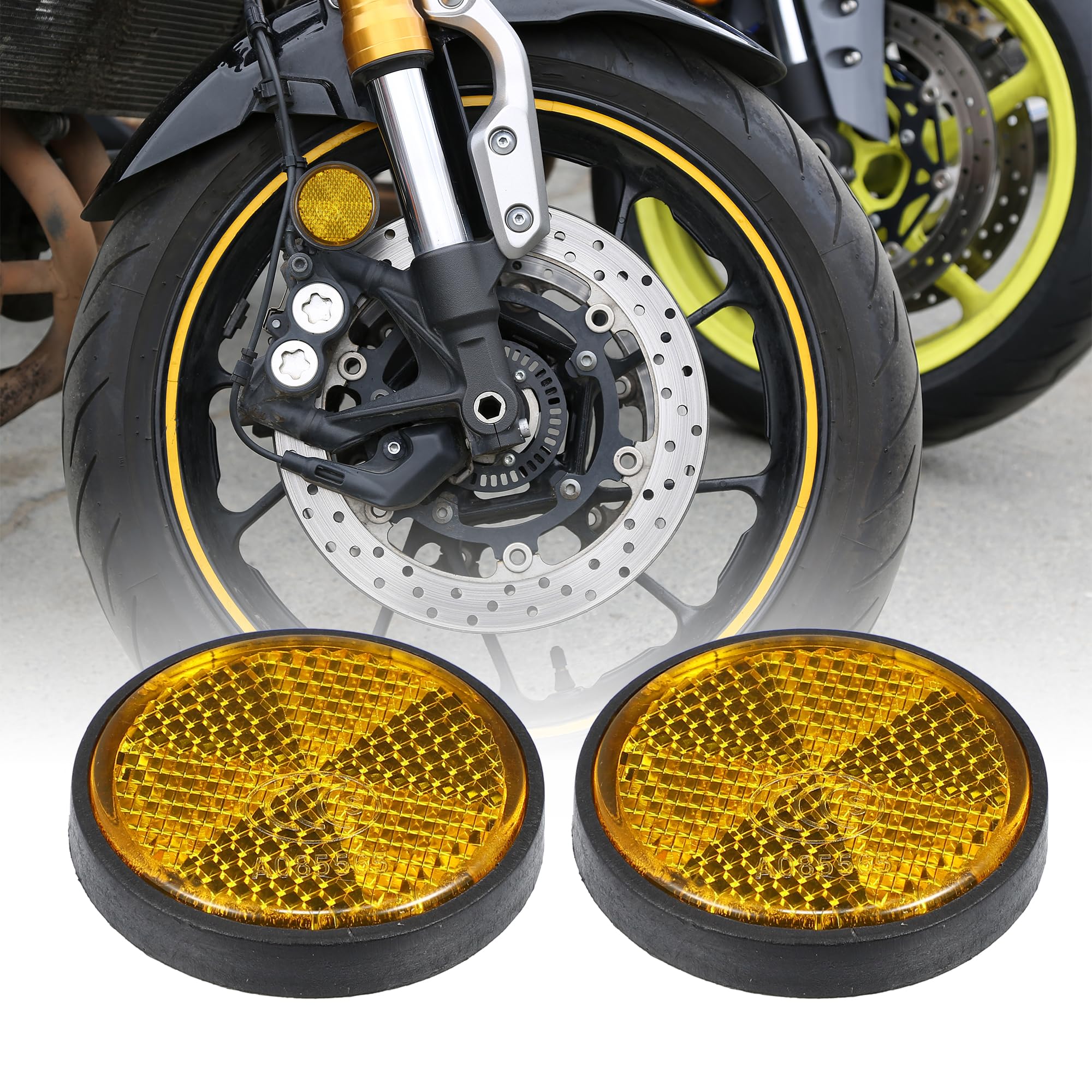X Autohaux 2Pcs M6X1.0 Orange Plastic Universal Screw Mount Reflective Warning Reflector For Motorcycle Bike