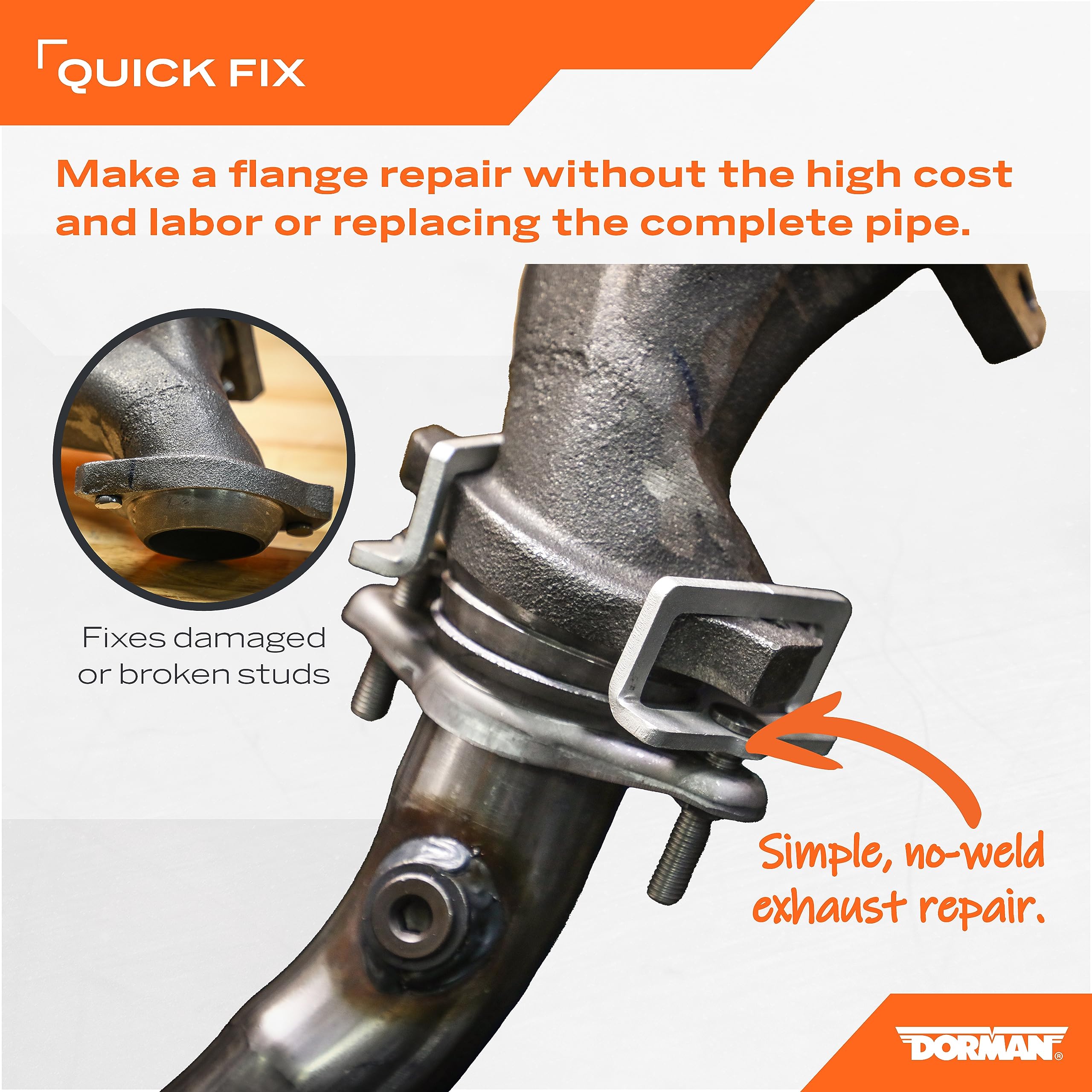 Dorman 23755 Front Exhaust Flange Repair Kit Compatible With Select Ford/Lincoln Models (Oe Fix)