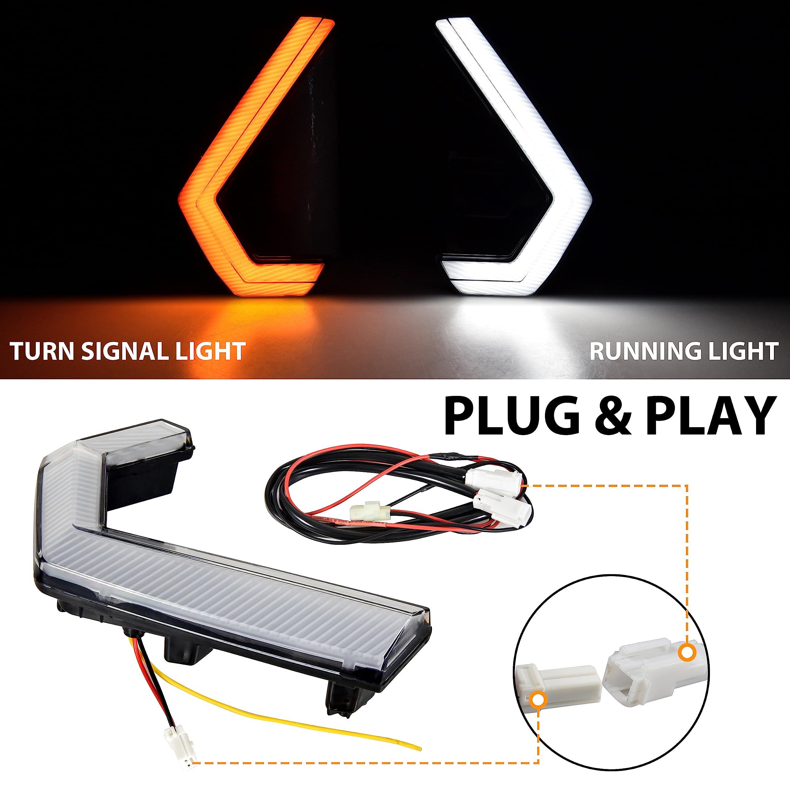 SAUTVS LED Turn Signal Fang Lights for Honda Talon 1000, Front Grille Accent Lights Signature Lights Grill Lamps for Honda Talon