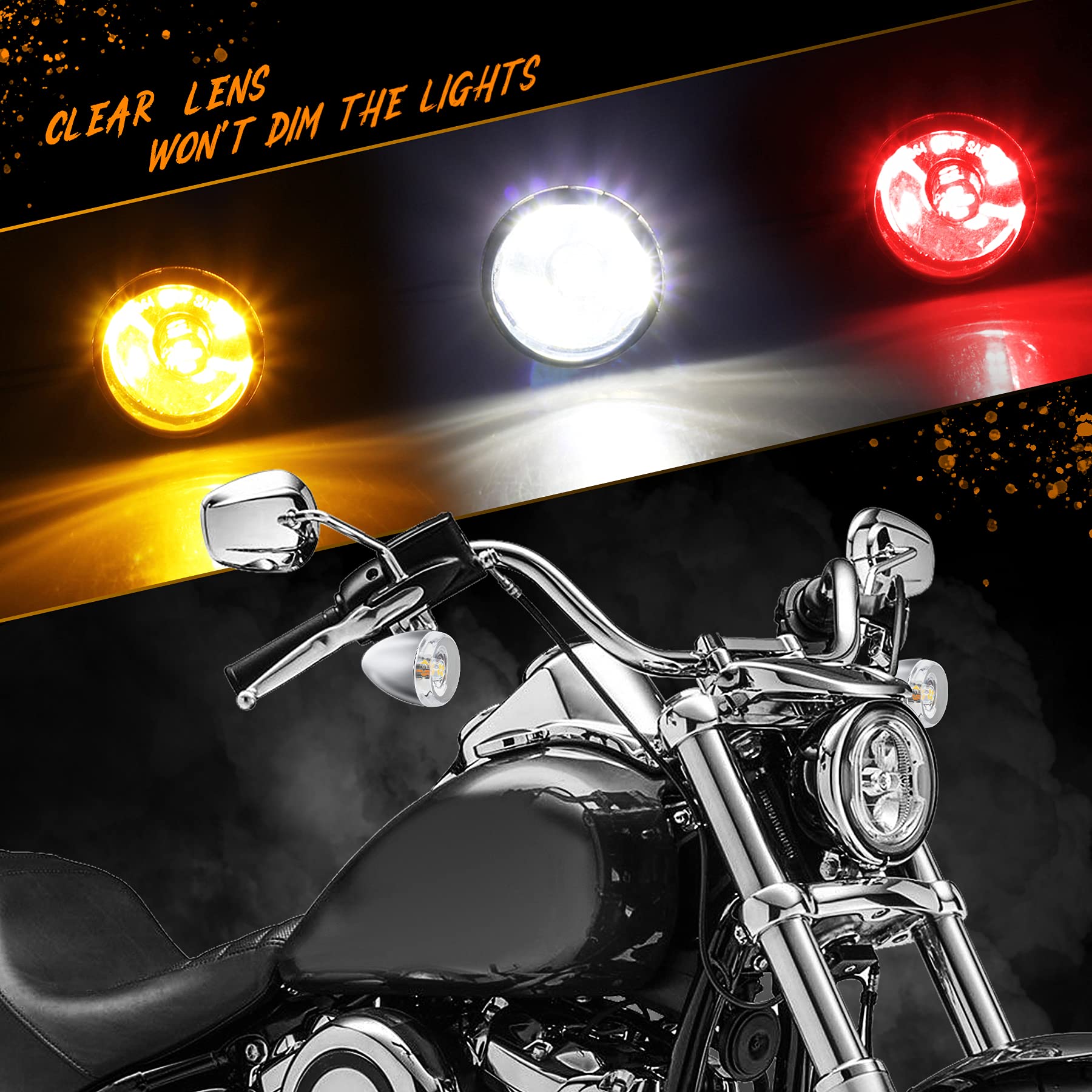 Quasco Clear Turn Signal Lens Cover For 2 Inch Bullet Blinkers Compatible With Harley Street Glide Special Softail Sportster Roa