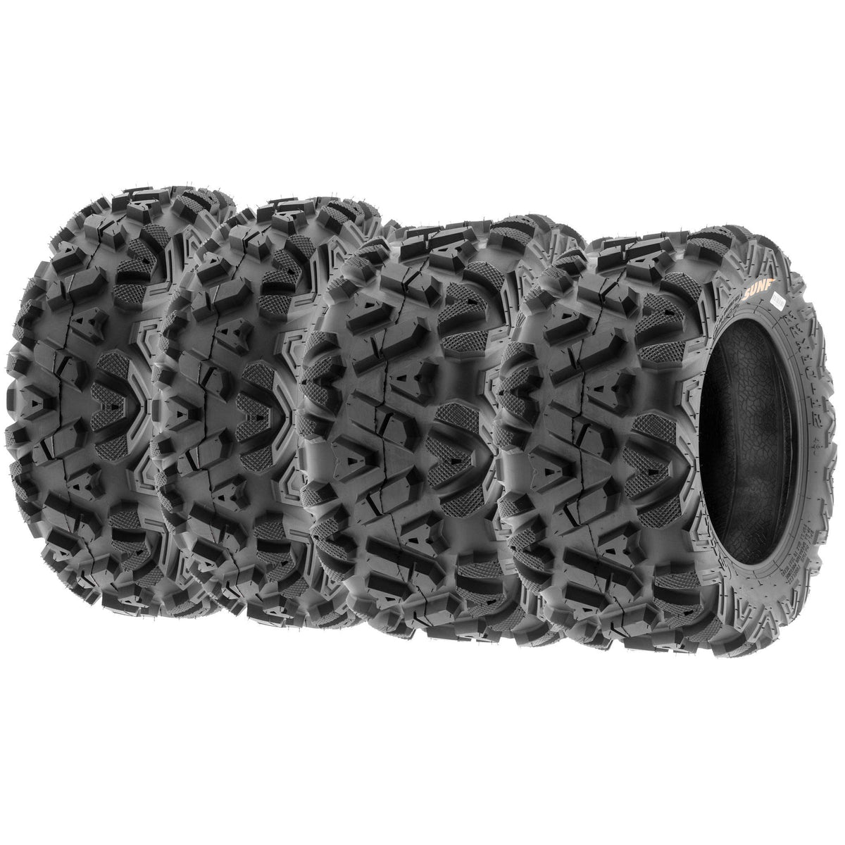 Set Of 4 Sunf Power.I At 23X8-11 Front & 24X9-11 Rear Atv Utv All-Terrain Tires, 6 Pr, Tubeless A033