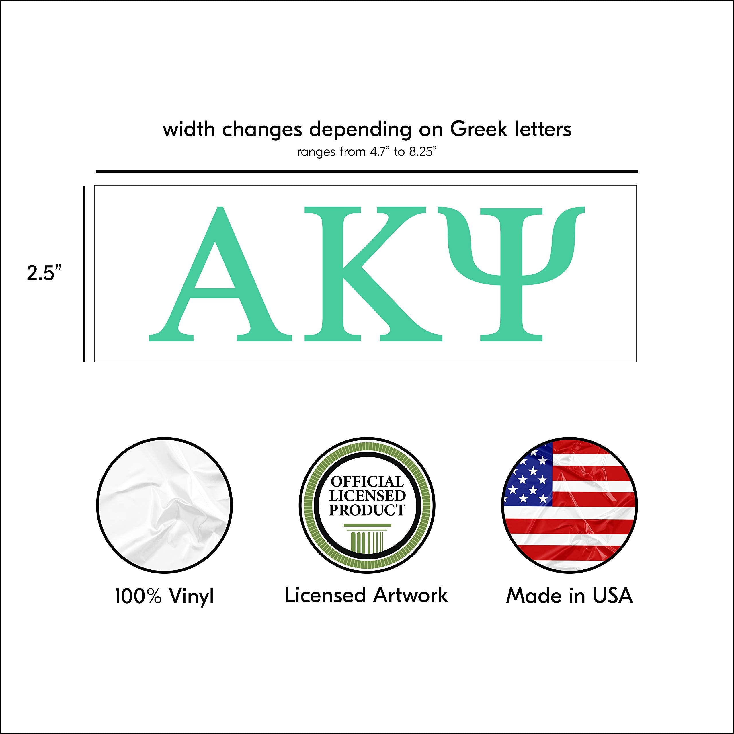 Pro-Graphx Alpha Gamma Delta Greek Sorority Sticker Decal, 2.5 Inches Tall, Mint
