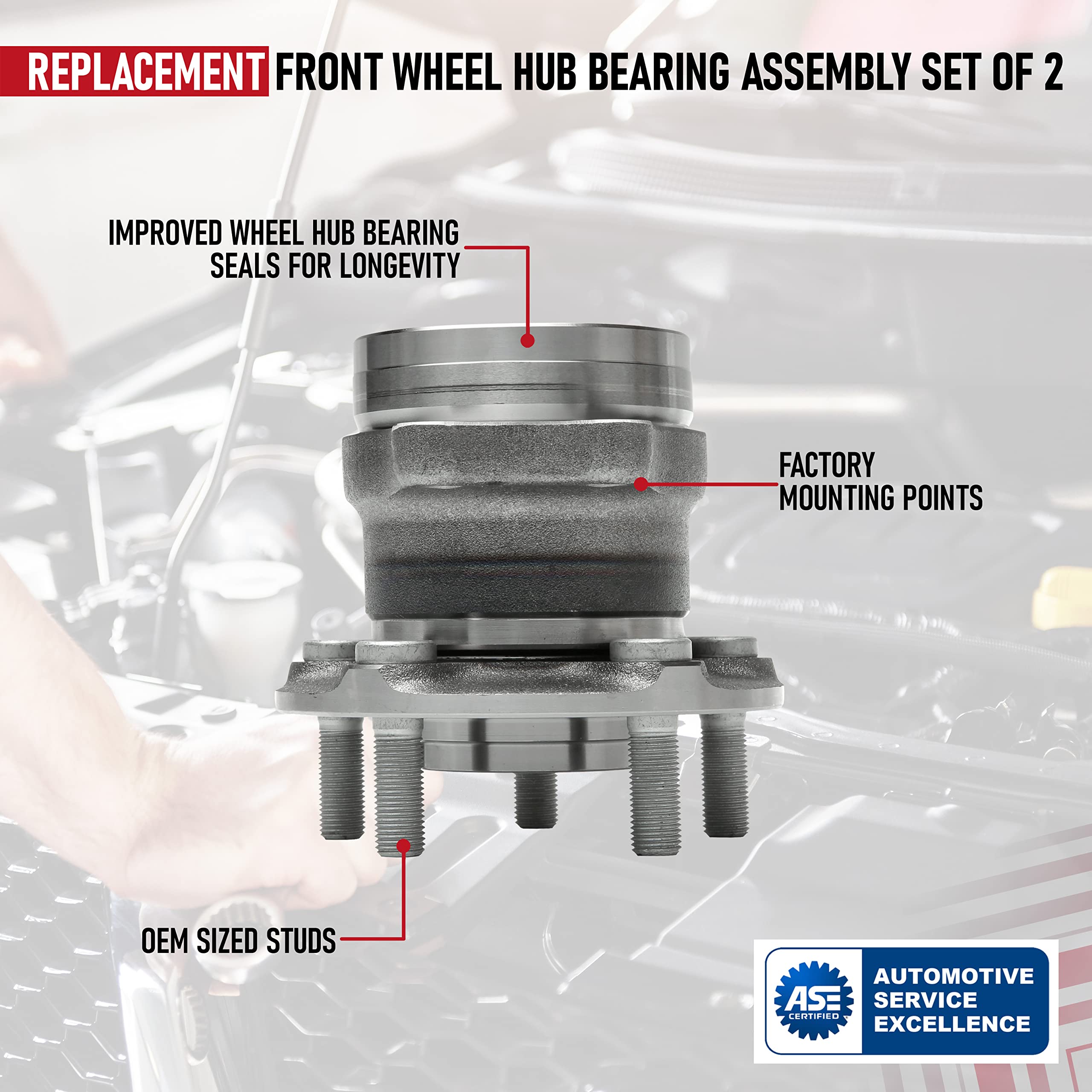 Replacement Rear Wheel Hub Bearing Assembly Set Of 2 - Compatible With Subaru - Crosstrek, Forester, Impreza, Xv Crosstrek - Rep
