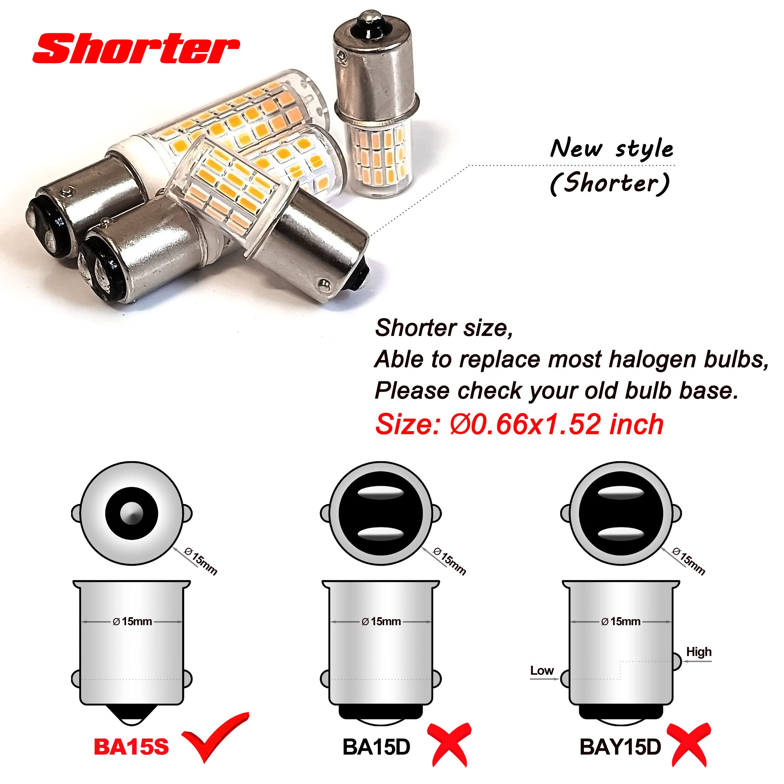 Ziomitus Ba15S Led 12V Landscape Rv Camper Interior Light Bulbs, 1156 1141 2700K Warm White,Dc Bayonet Single Contact Base Ba15S