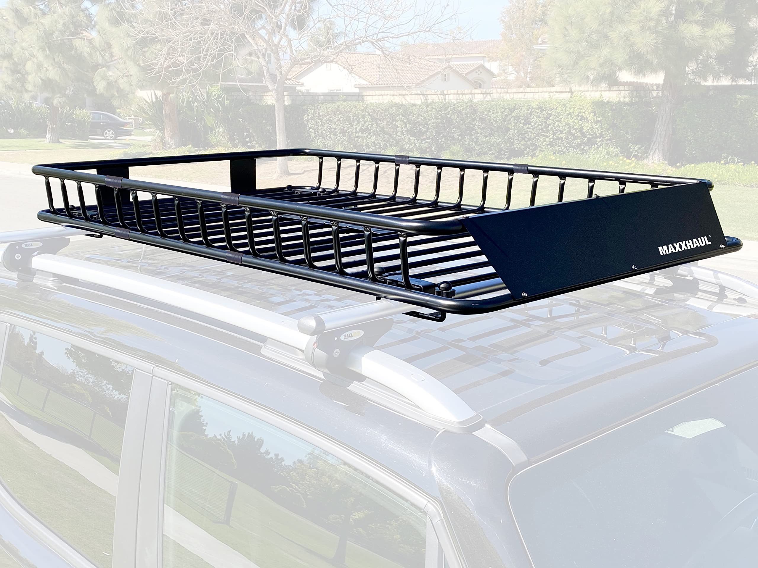 Maxxhaul 50506 64'' X 39'' X 6'' Heavy-Duty Universal Steel Roof Rack , Black