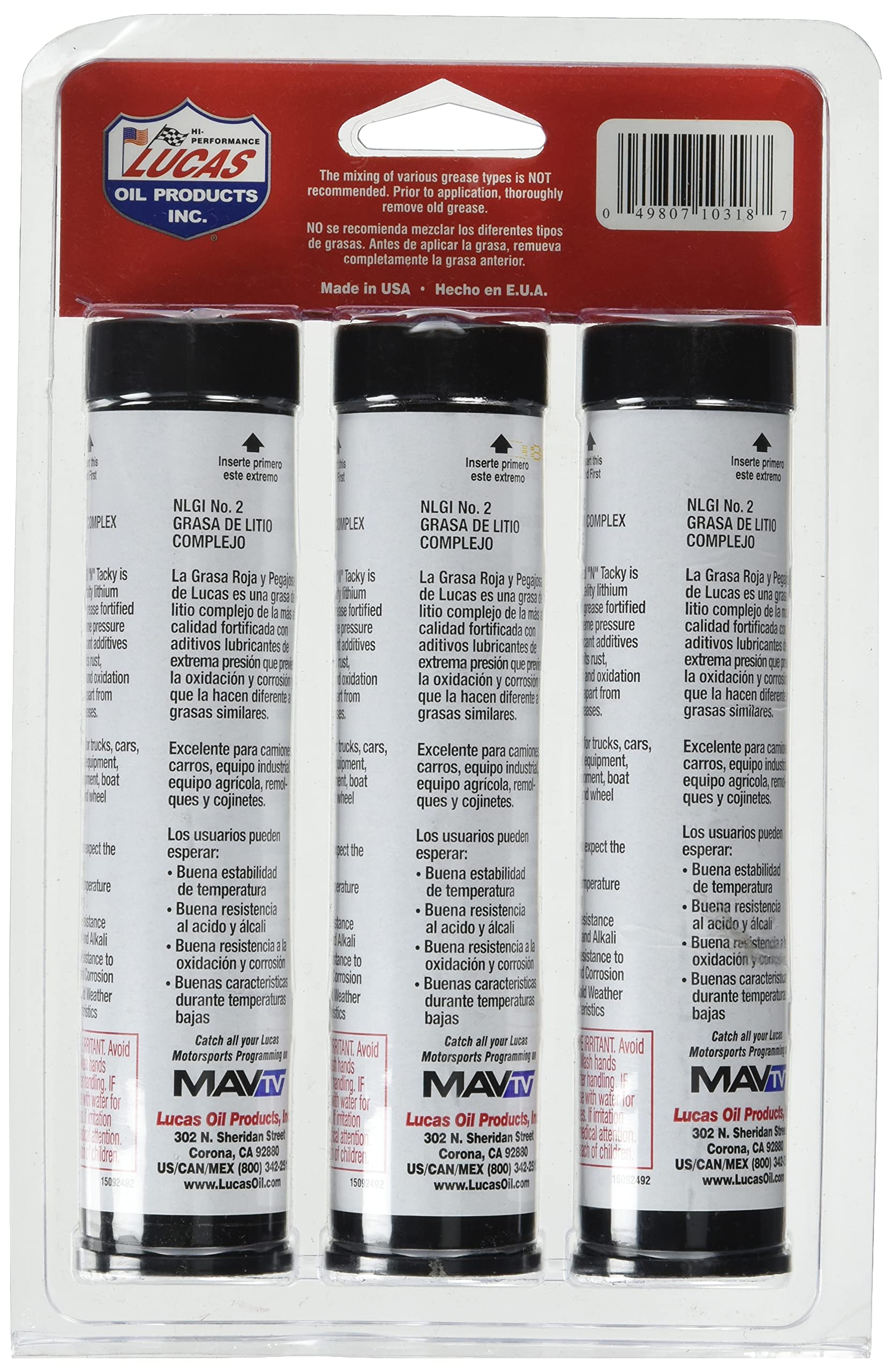 Lucas Oil 10318 Red N Tacky Grease 3 Ounce Combo Pack