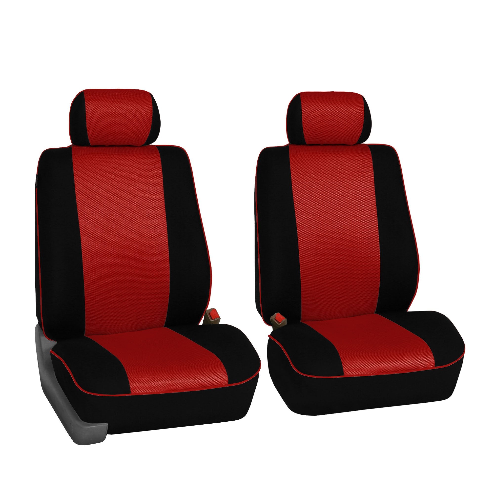 Fh Group Full Set Cloth Car Seat Covers - Universal Fit, Low Back Front Seat Covers, Airbag Compatible, Split Bench Rear Seat, W