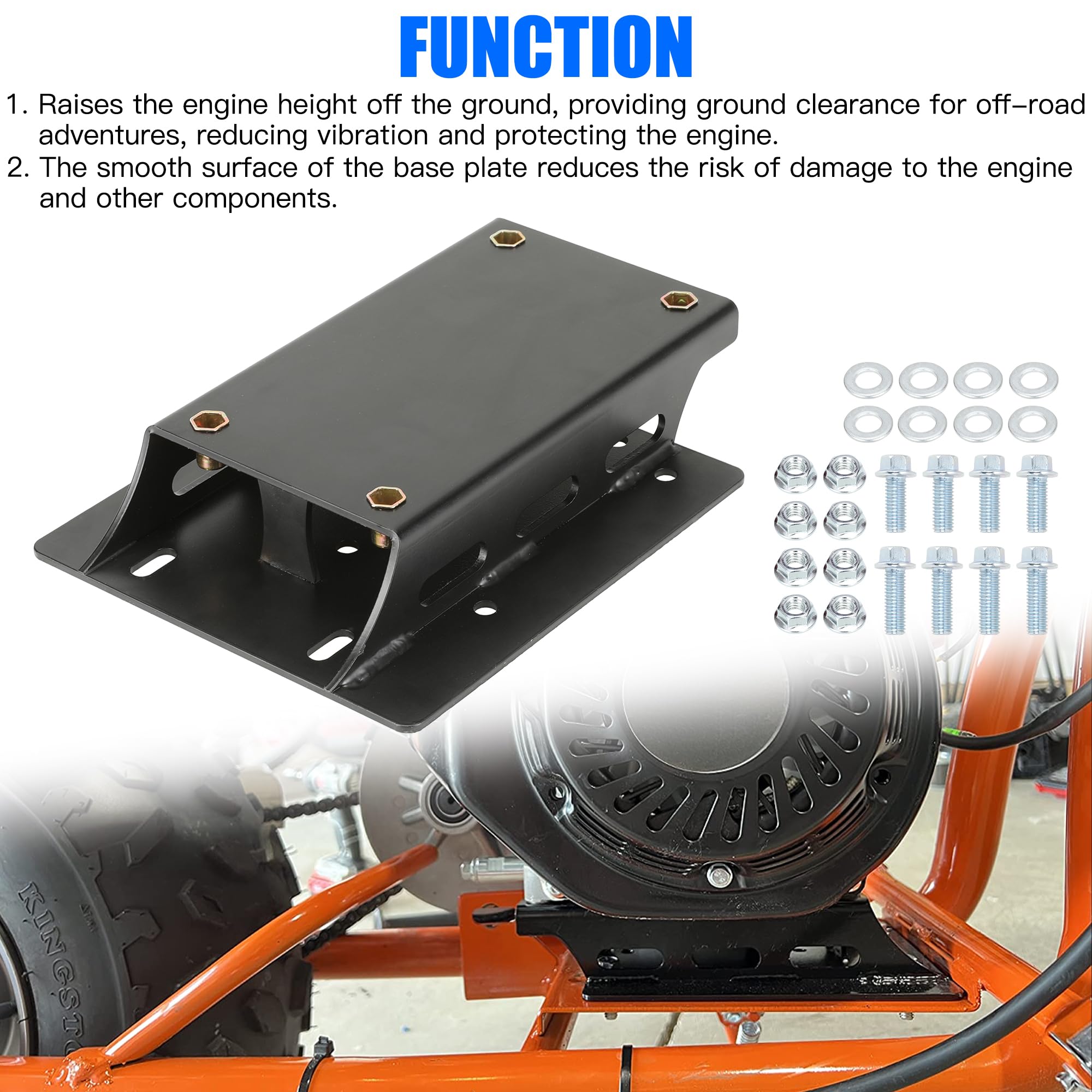 YOXUFA Torque Converter Motor Engine Riser Plate Hardware Kit for Predator 212cc 224cc 196cc 6.5hp Coleman CT200U BT200X Baja Wa