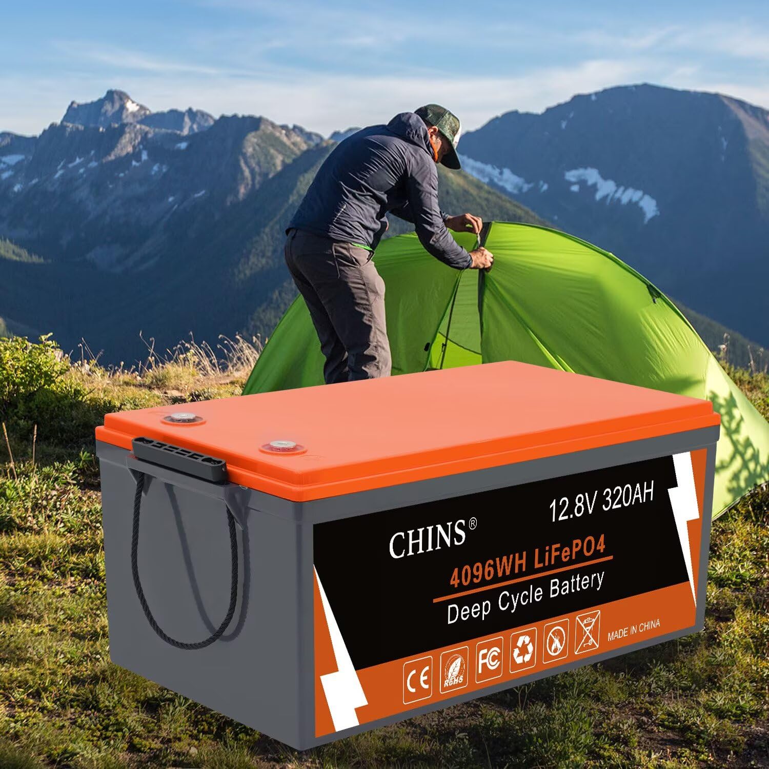 Chins Bluetooth Lifepo4 Battery Smart 12V 320Ah Lithium Battery - Built-In 200A Bms, 2000~5000 Cycles, Perfect For Replacing Mos