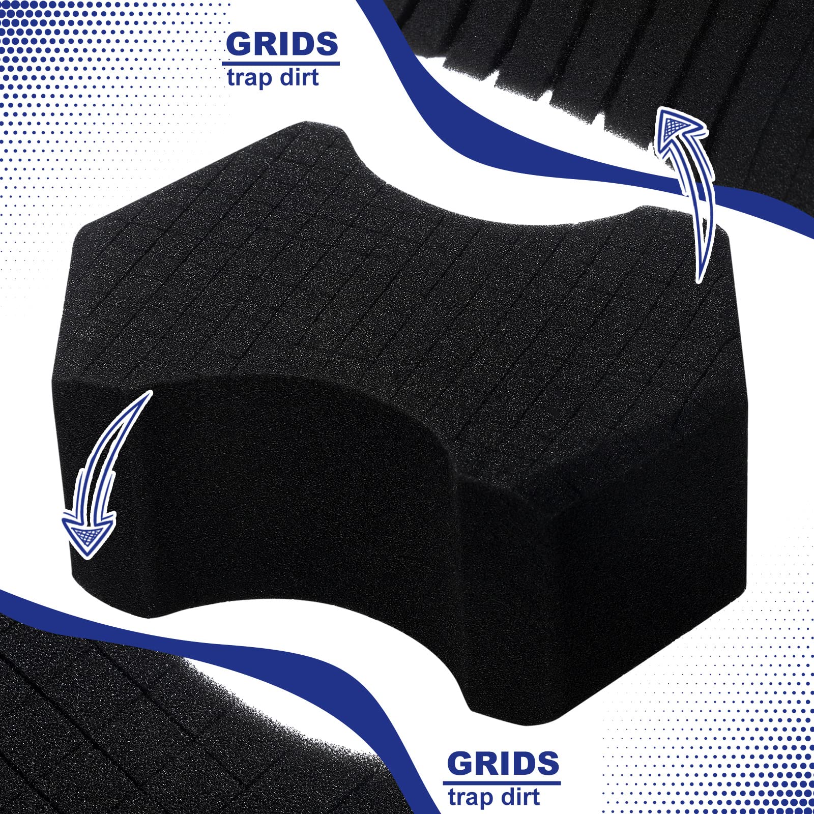 2 Pcs Ultra Black Car Wash Sponge Cross Cut Design Foam Sponge Softer Feel Black Sponge For Soap And Rinseless Washes, Car Detailing And Washing