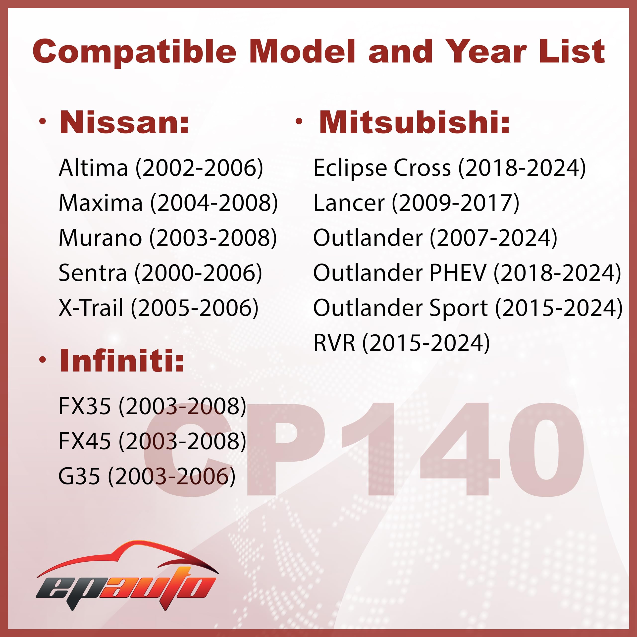 Epauto Cp140 (Cf10140) Replacement For Premium Cabin Air Filter Includes Activated Carbon