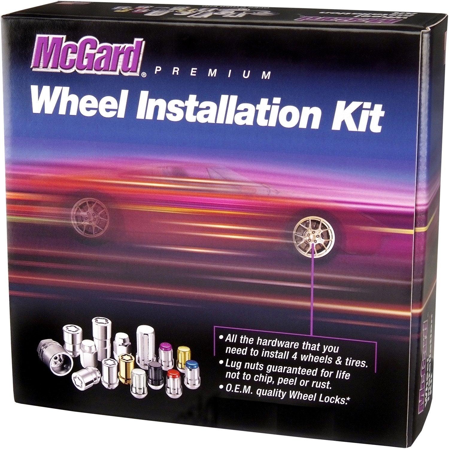 Mcgard 65554Bk Black Splinedrive Wheel Installation Kit (M12 X 1.25 Thread Size) - For 5 Lug Wheels