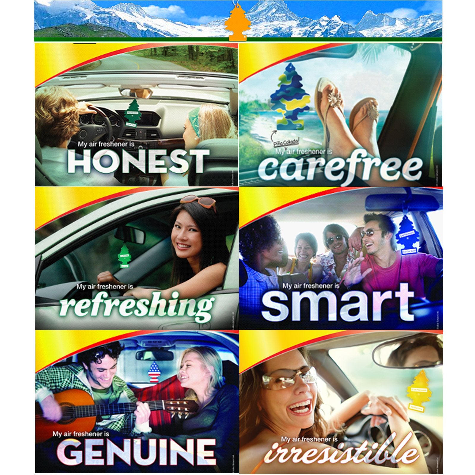 Little Trees Car Air Freshener | Hanging Paper Tree For Home Or Car | Vanilla Pride | Single Pack