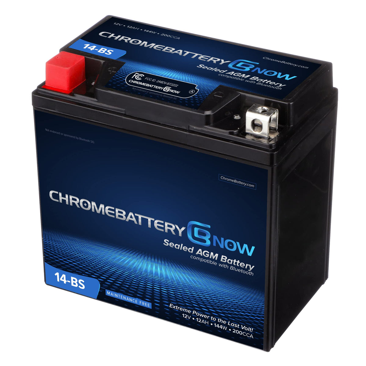 CHROMEBATTERY NOW 14-BS Maintenance-Free 12V 15Ah Battery Replacement for ATV, Motorcycle, Jet Skis, Scooter, UTV, and More - Nu