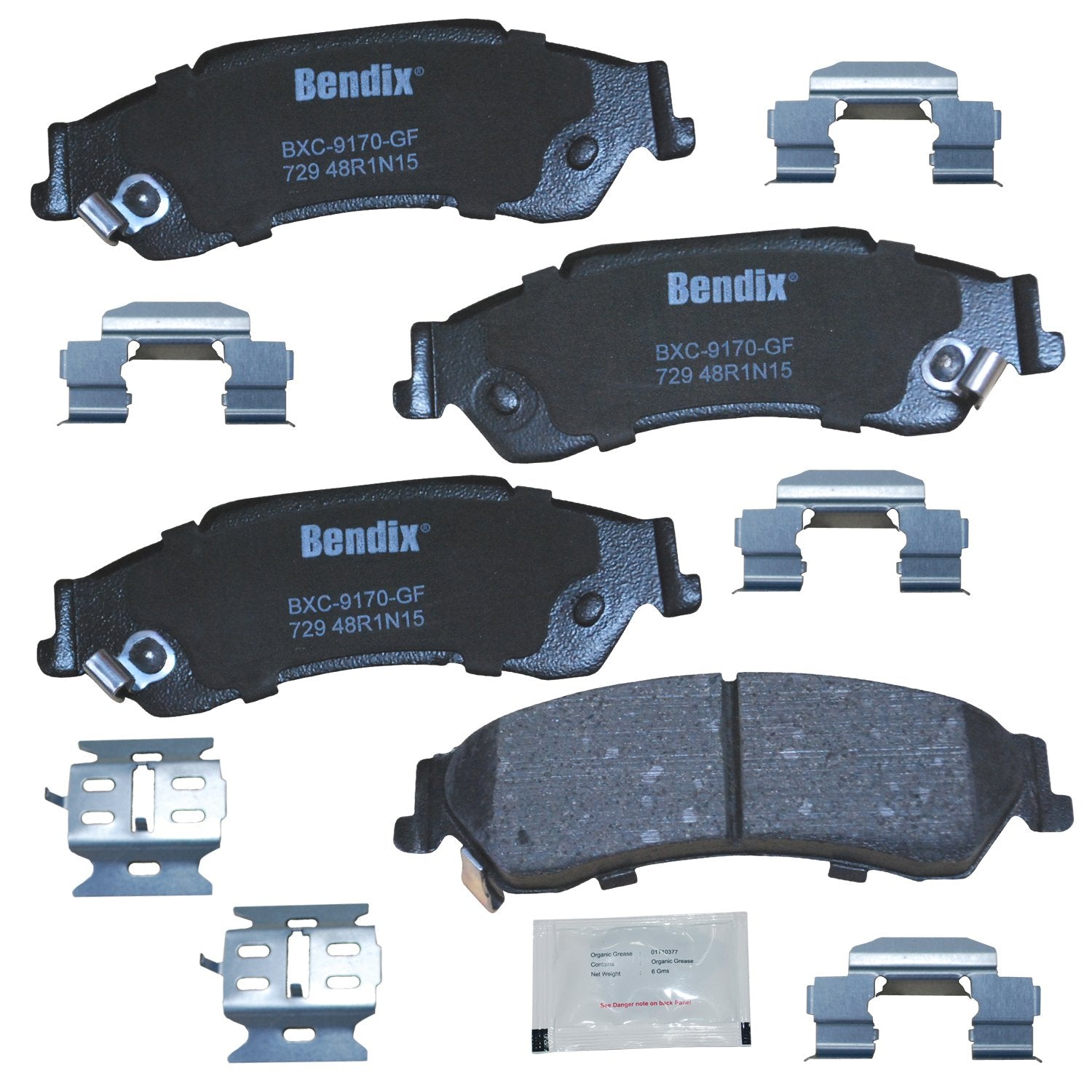 Bendix Priority1 Cfc729 Ceramic Rear Brake Pads For Chevrolet Blazer 2005-1997, S10 2004-1998, Gmc Jimmy 2005-1997, Sonoma 2004-