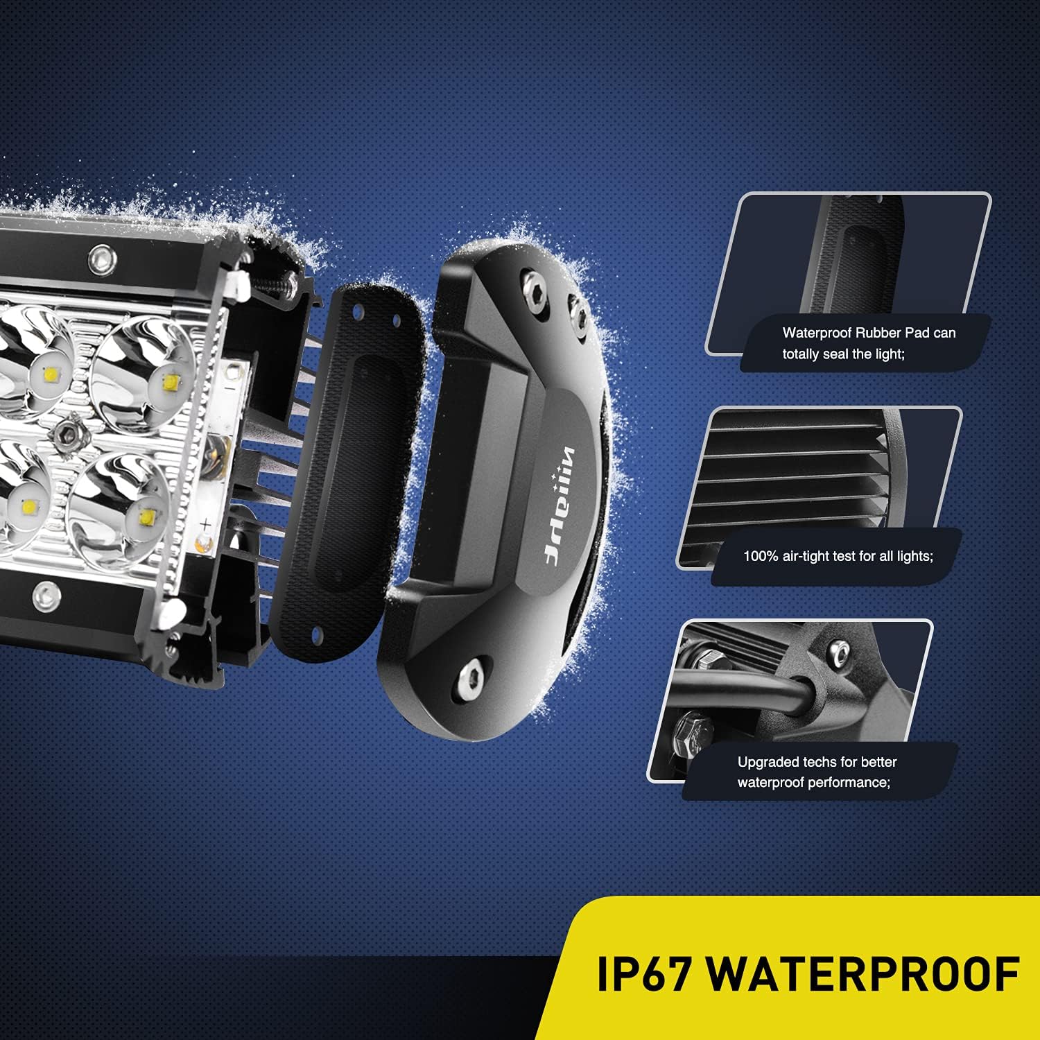 Nilight Led Light Bar 2Pcs 6.5 Inch 36W Spot Led Pods Led Off Road Driving Light With 16Awg Wiring Harness Kit-2 Leads