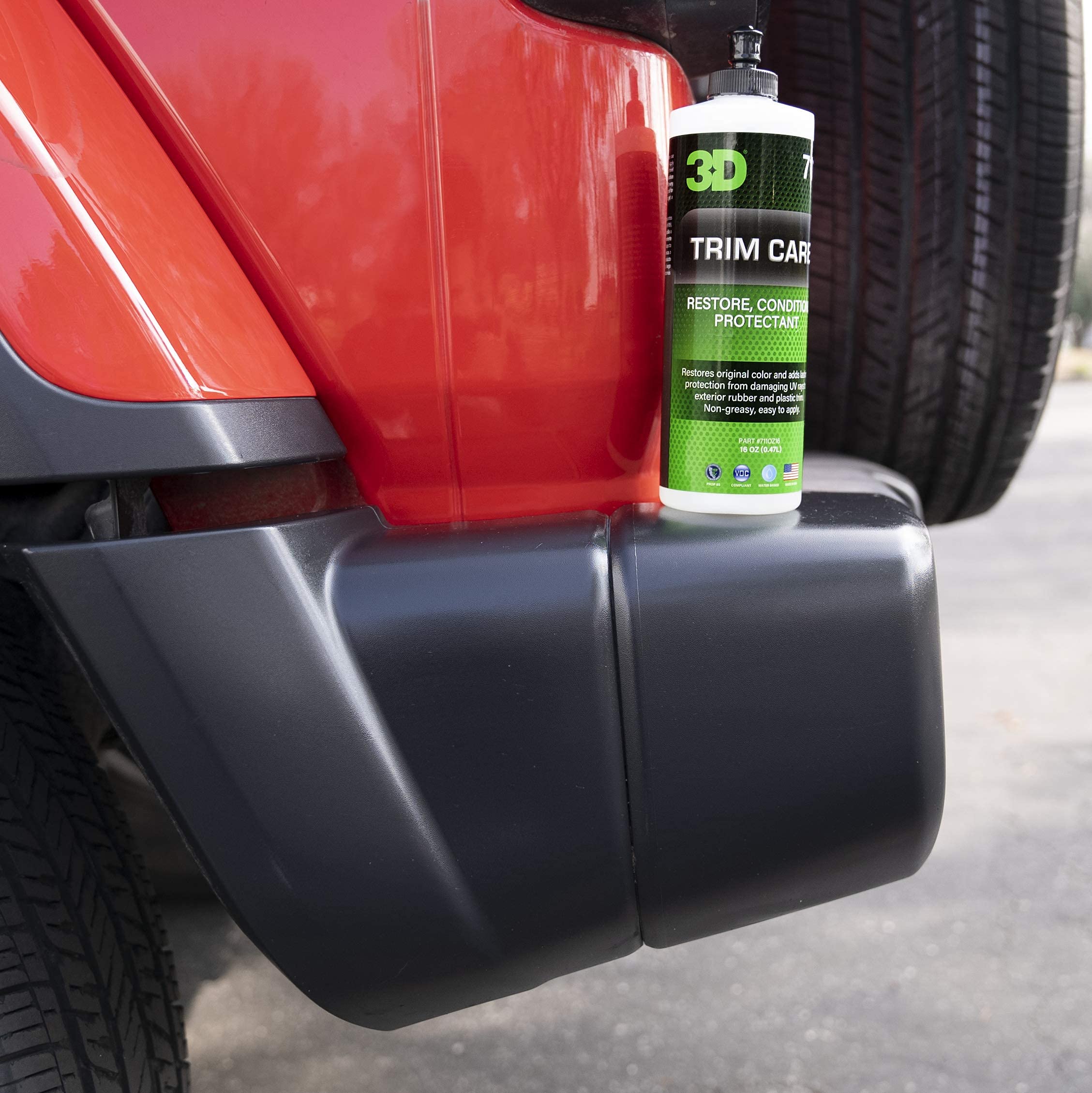 3D Trim Care Restorer Of Faded & Dull Plastic, Rubber, Trim & Bumpers - Renews Surface To Original Appearance - Long Lasting Shine & Protection 16Oz.