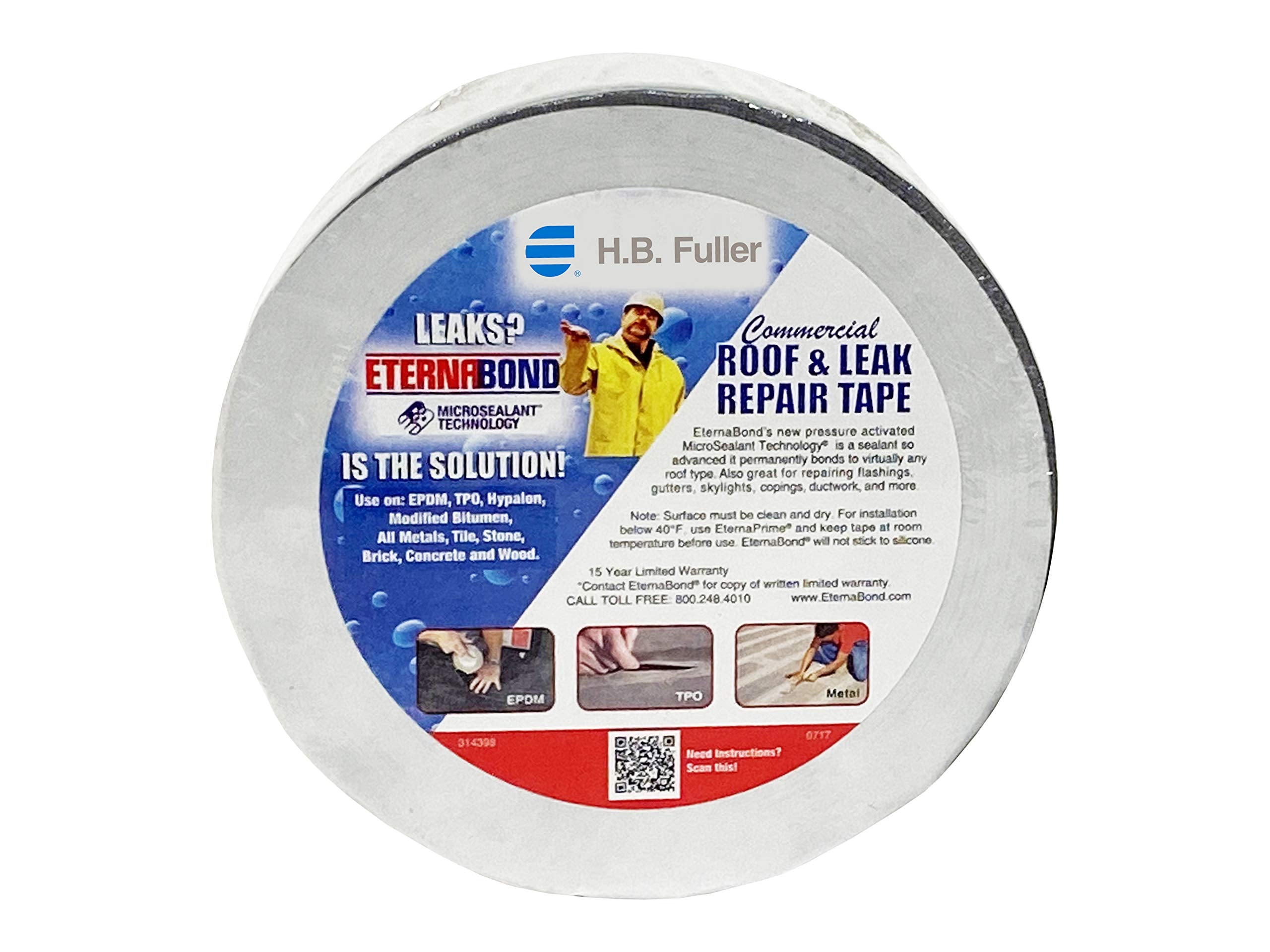 EternaBond RoofSeal Gray 2&quot; x50' MicroSealant UV Stable RV Roof Seal Repair Tape | 35 mil Total Thickness - EB-RG020-50R - One-Step Durable, Waterproof and Airtight Sealant