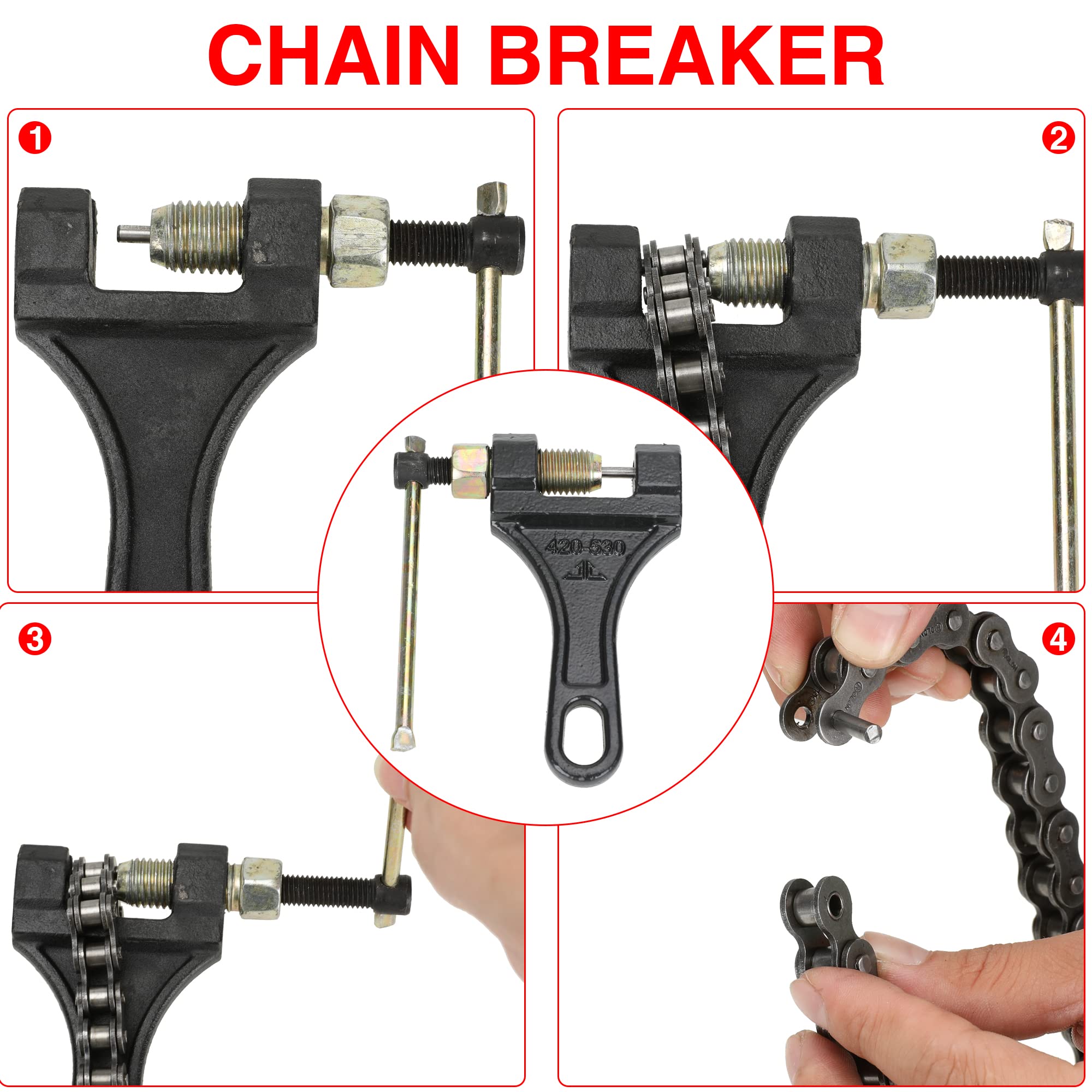 GREHUA Rear Drive 420 Chain 90 Link Chain Breaker with Standard Master Link for BT200X CT200U Trail CT200U-EX TrailMaster MB200