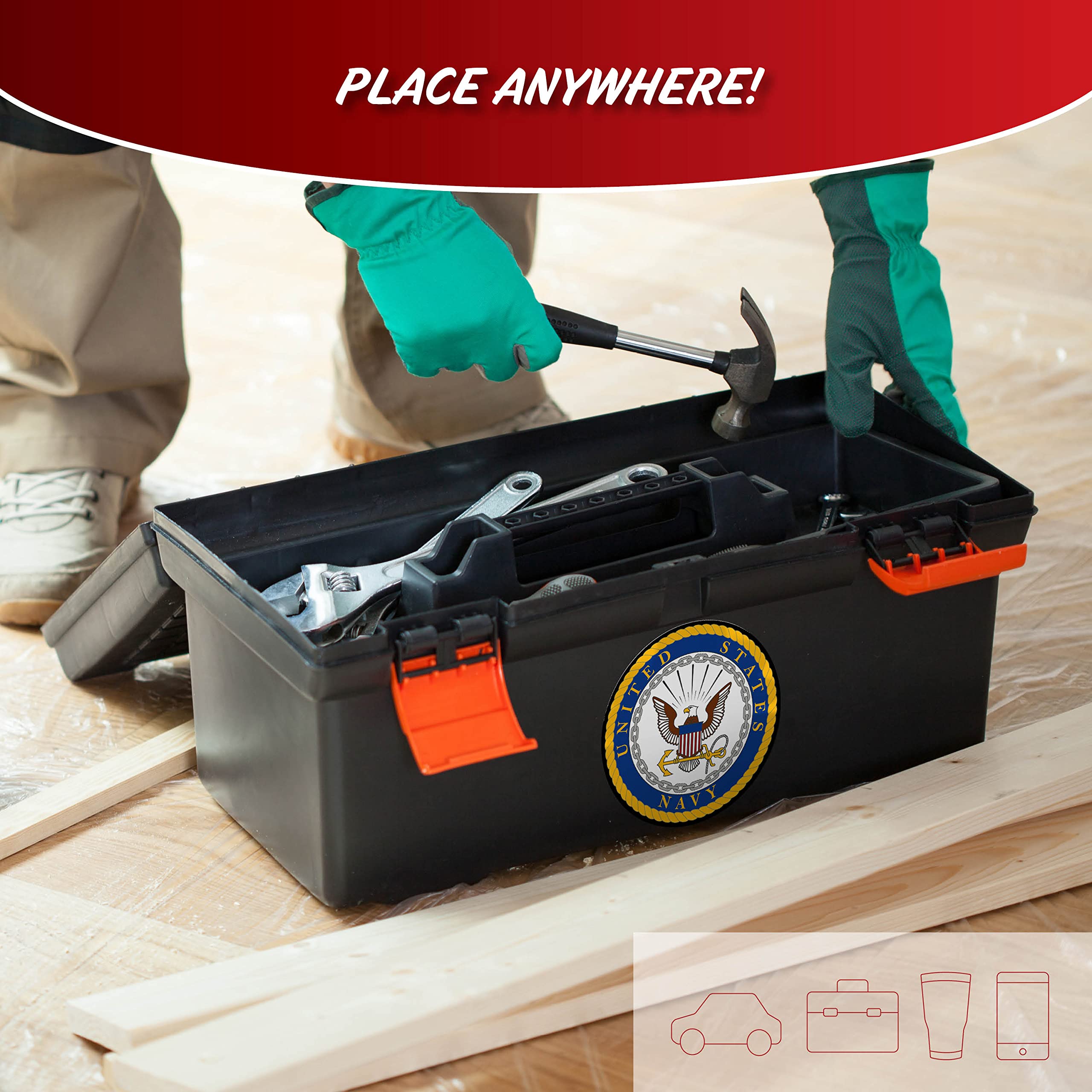 Officially Licensed United States Navy Decal - Large 5.25'' Us Military Sticker For Truck Or Car Windows - Large United States N