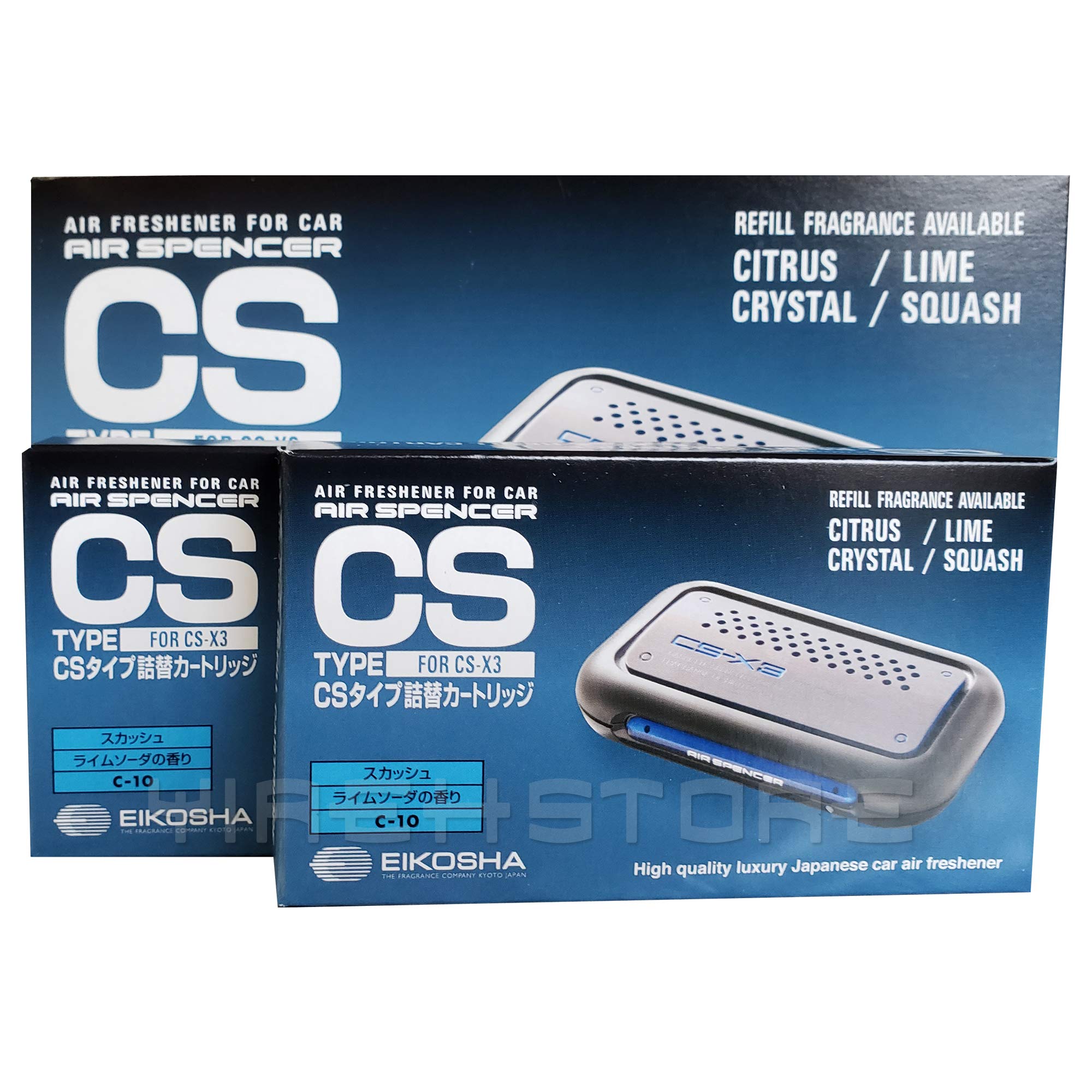 Air Spencer CSX3 Squash Air Freshener Refill - 2-Pack, JDM Car Air Freshner, Model C10, Refreshing Squash Scent